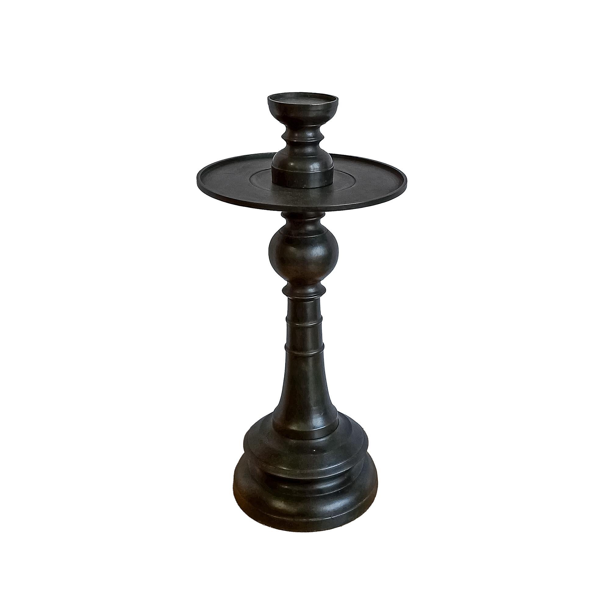 Modern Bronze Candlestick with Removable Top, 16 inches For Sale
