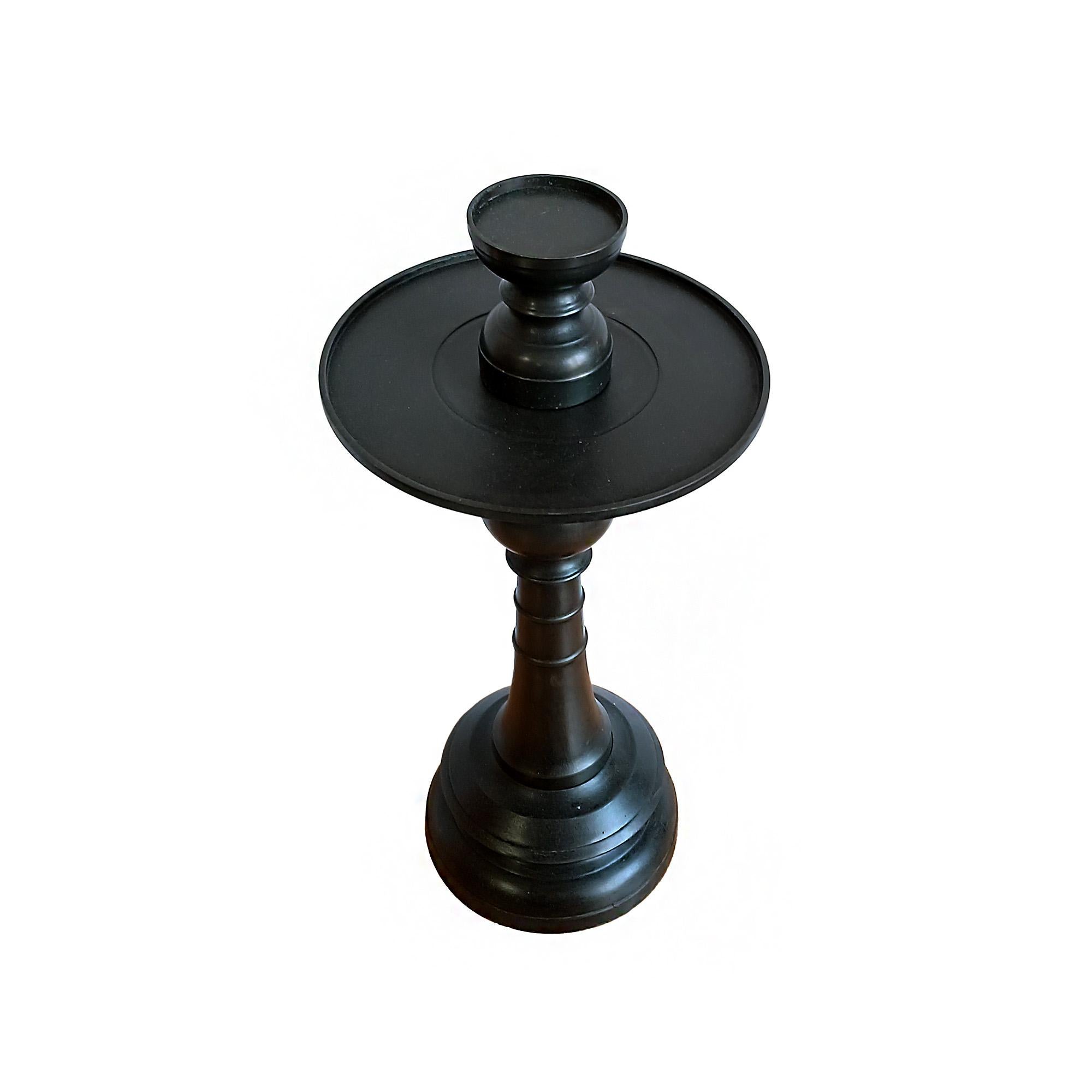 Forged Bronze Candlestick with Removable Top, 16 inches For Sale