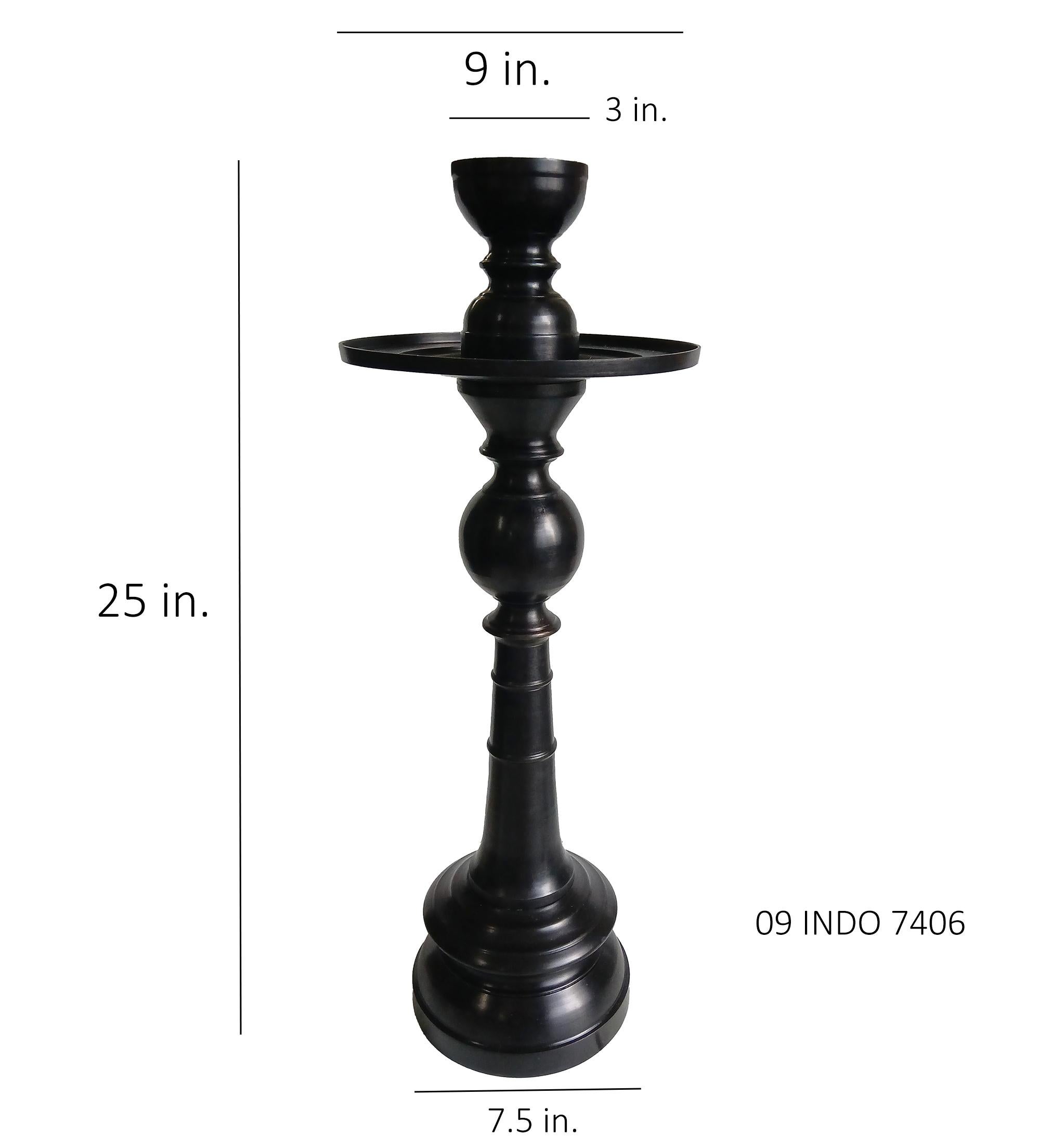Bronze Candlestick with Removable Top, 25 inches For Sale 9
