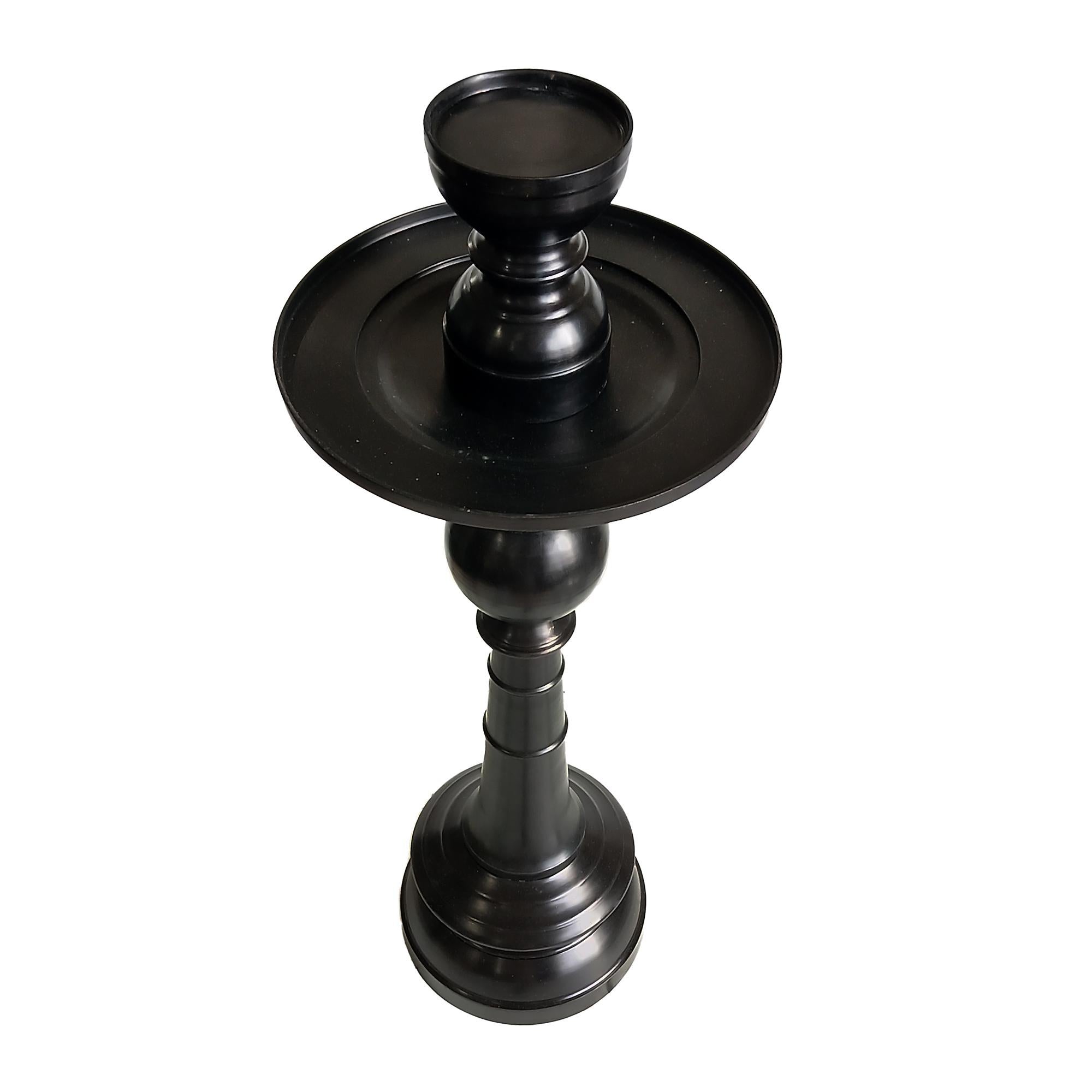 Indonesian Bronze Candlestick with Removable Top, 25 inches For Sale