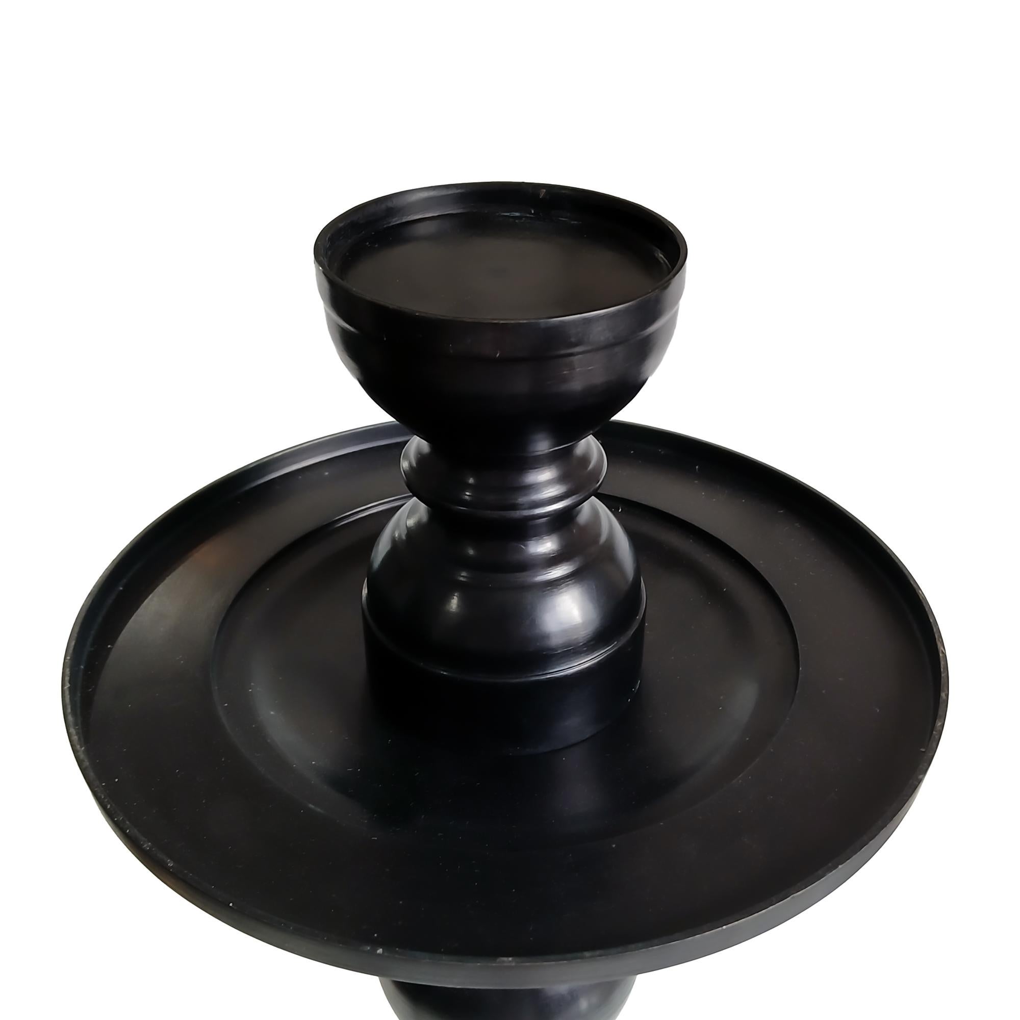 Forged Bronze Candlestick with Removable Top, 25 inches For Sale