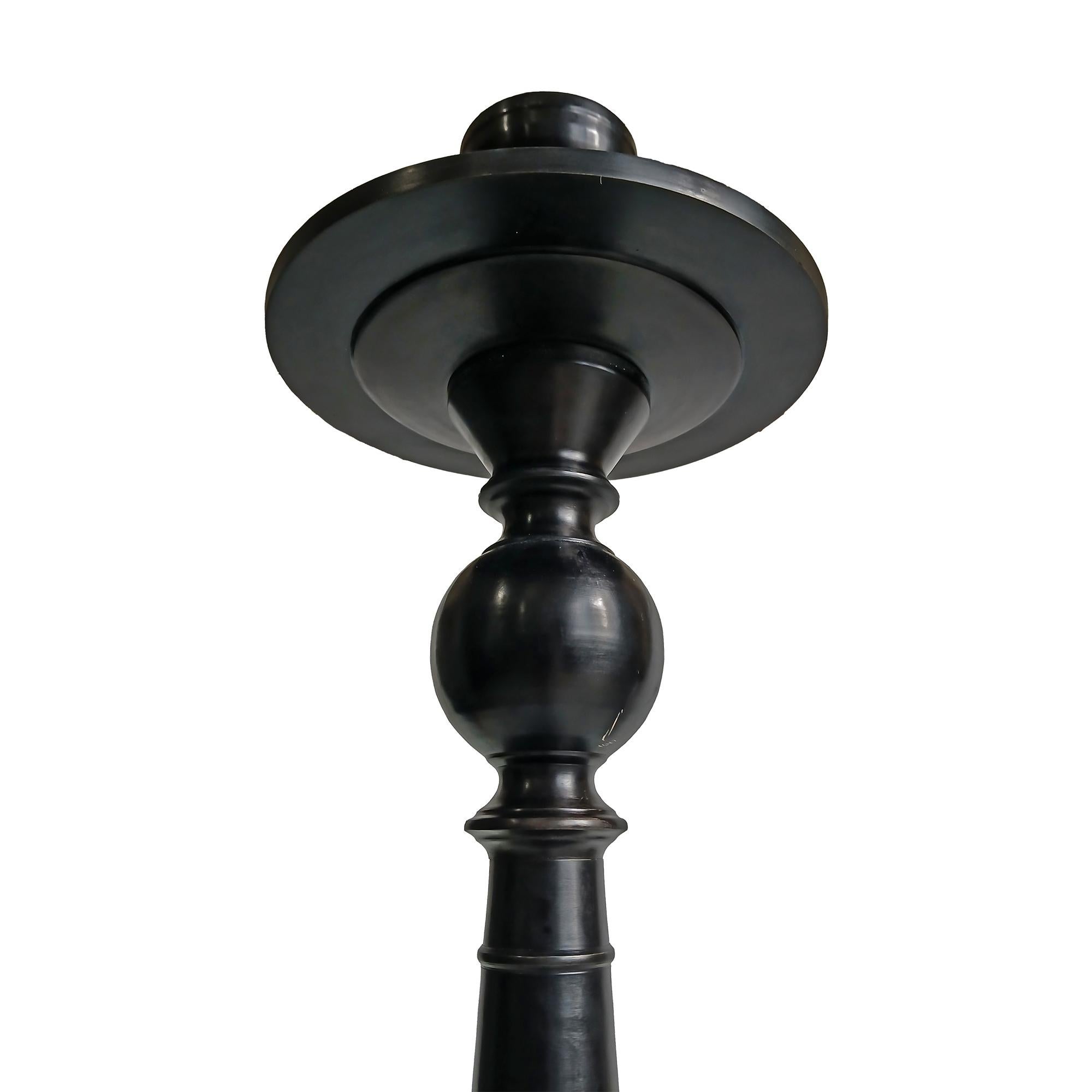 Contemporary Bronze Candlestick with Removable Top, 25 inches For Sale