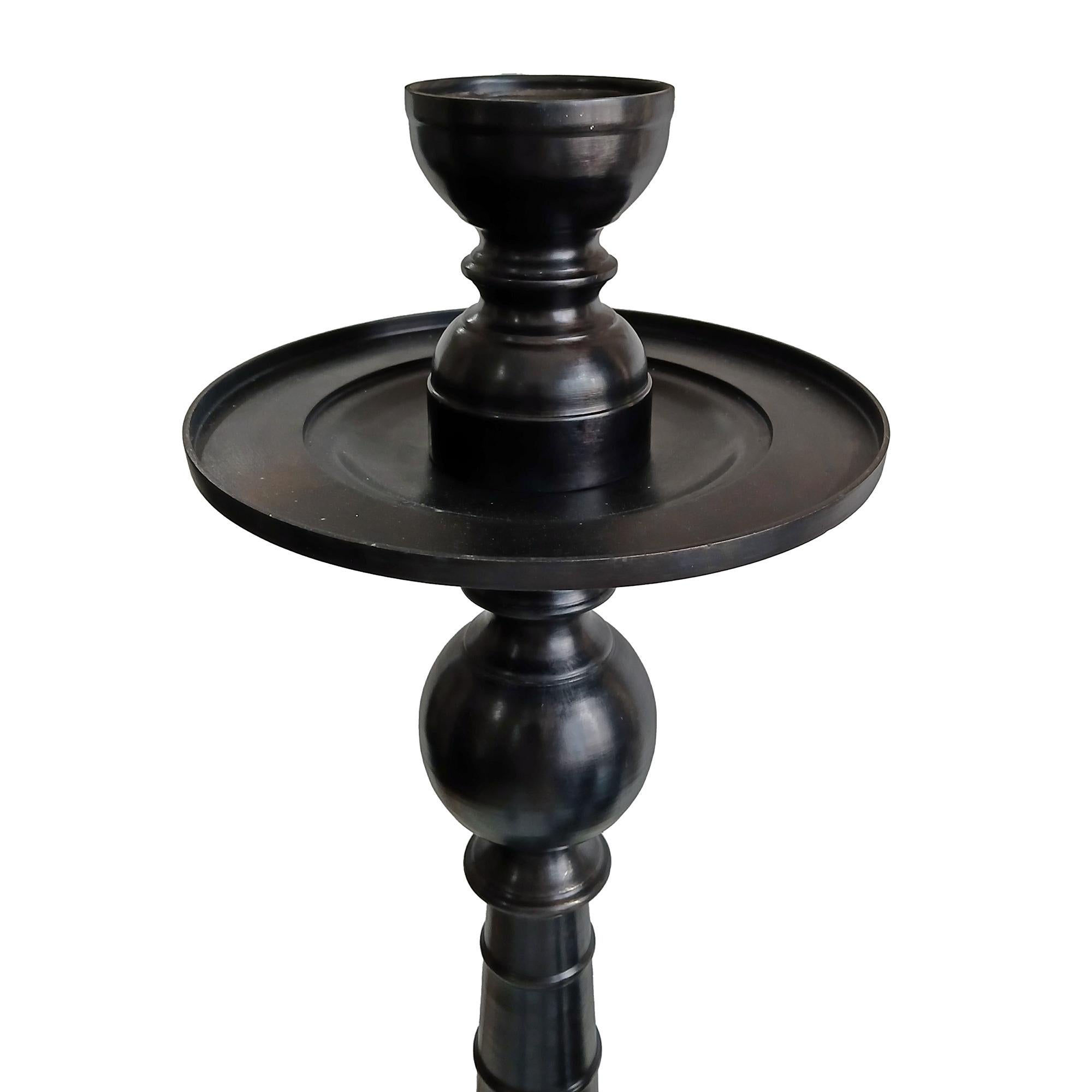 Bronze Candlestick with Removable Top, 25 inches For Sale 1