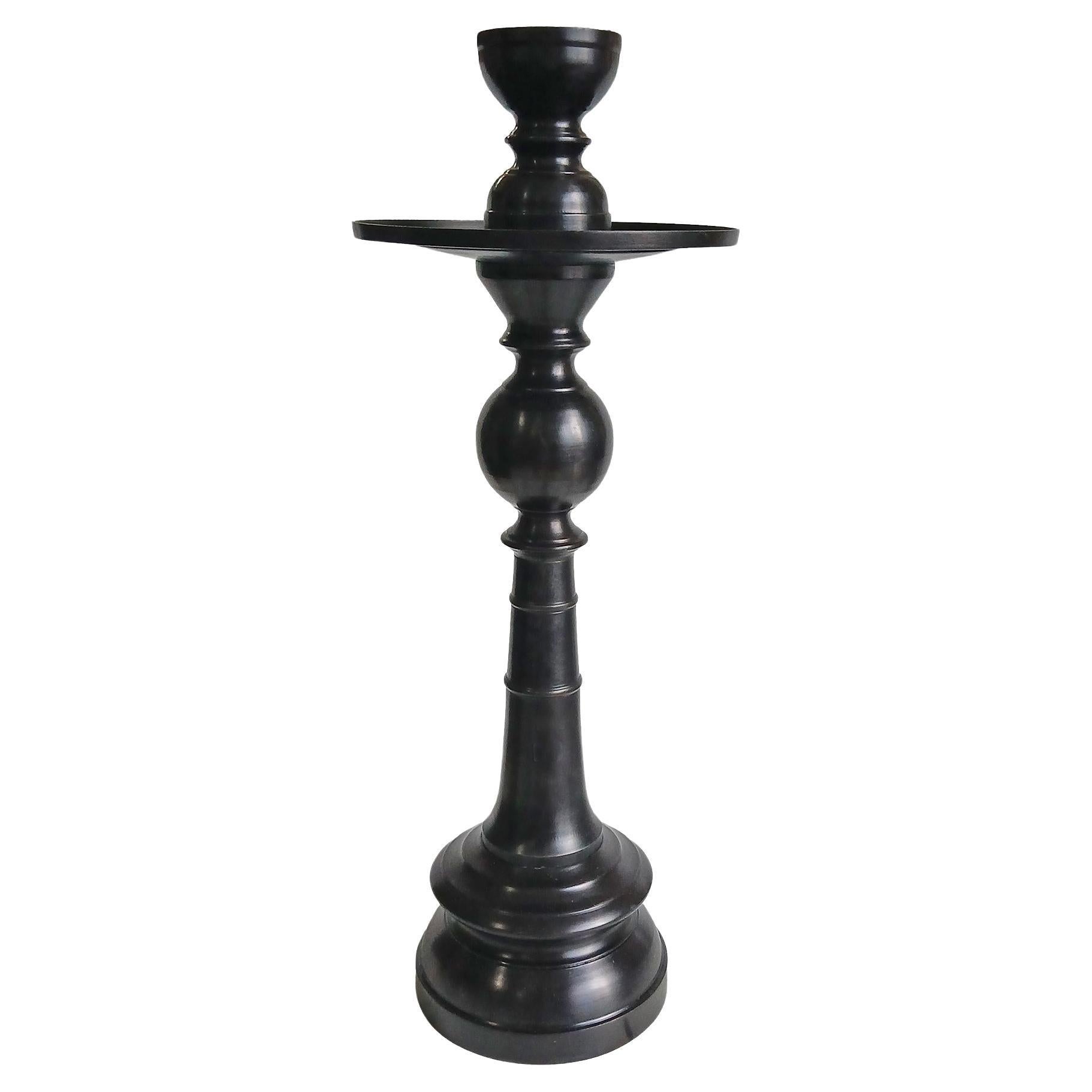 Bronze Candlestick with Removable Top, 25 inches For Sale