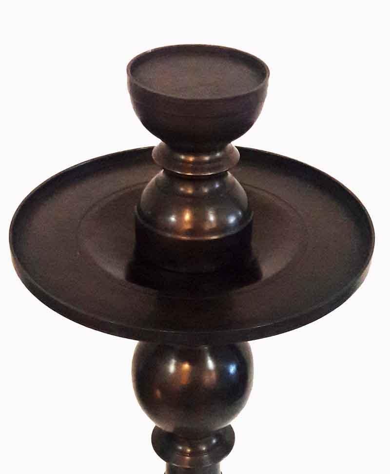 Modern Bronze Candlestick with Removable Top