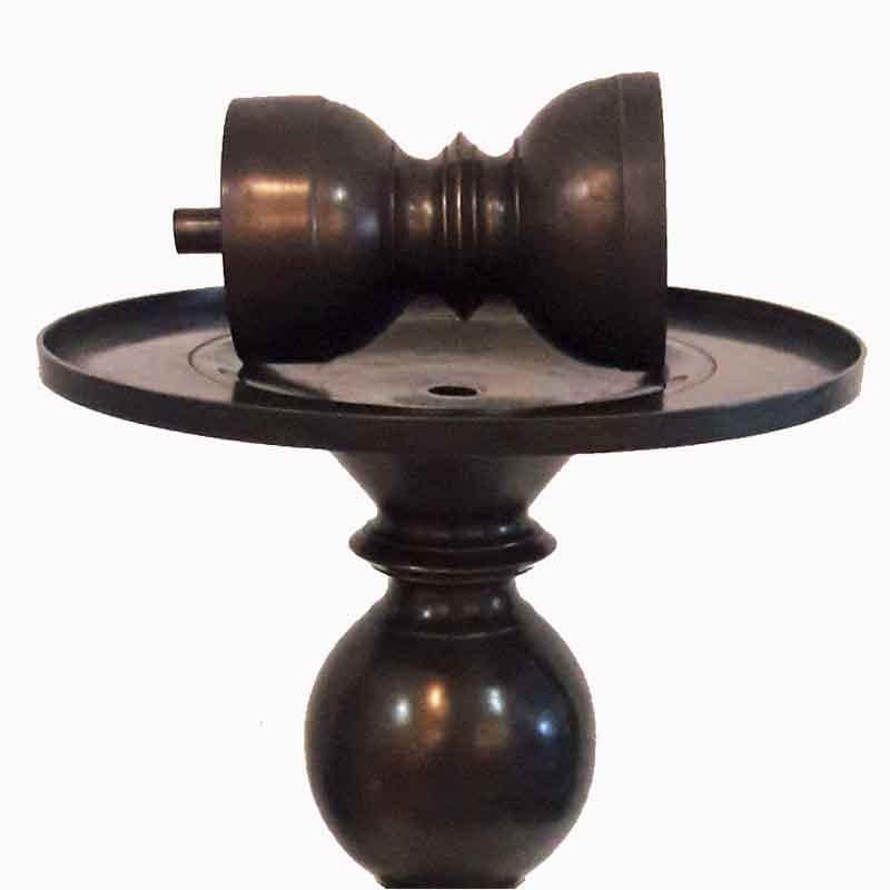 Indonesian Bronze Candlestick with Removable Top