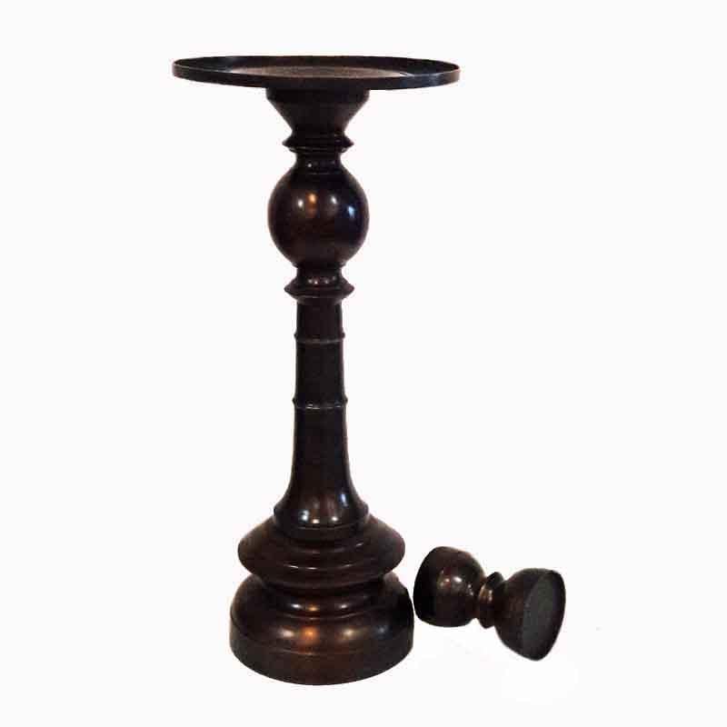 Forged Bronze Candlestick with Removable Top