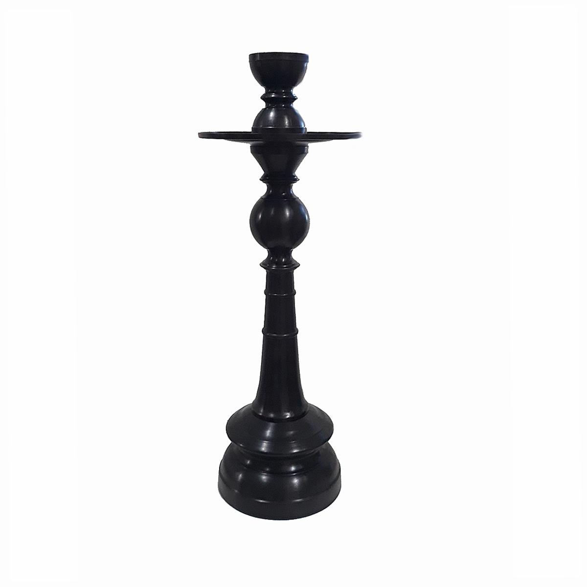 Forged Bronze Candlestick with Removable Top