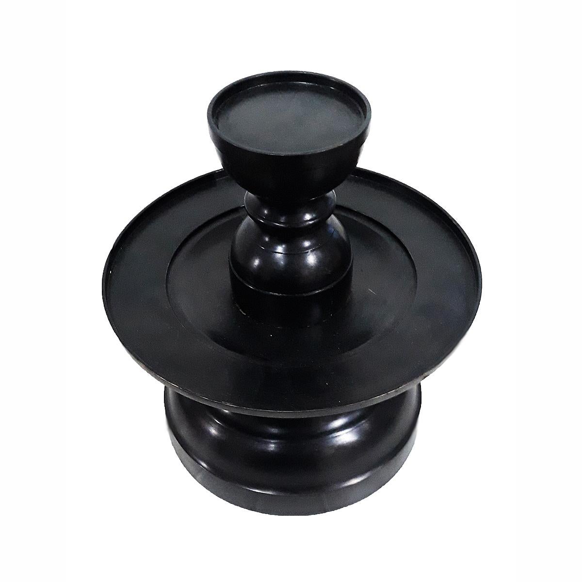 Indonesian Bronze Candlestick with Removable Top, Small Size For Sale