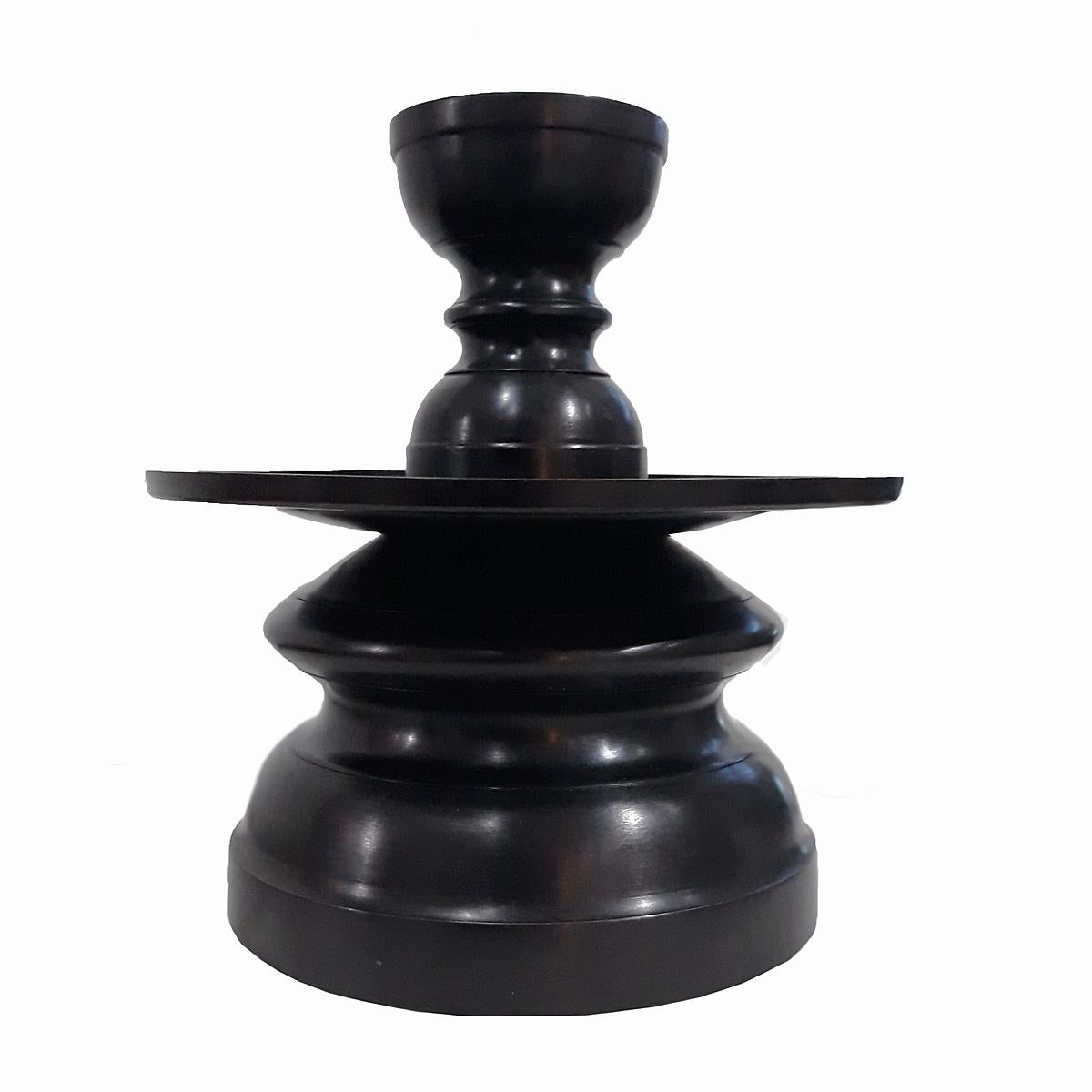 Forged Bronze Candlestick with Removable Top, Small Size For Sale