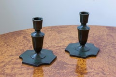 Bronze candlesticks model 55 by GAB 1930s, Art deco/Swedish grace