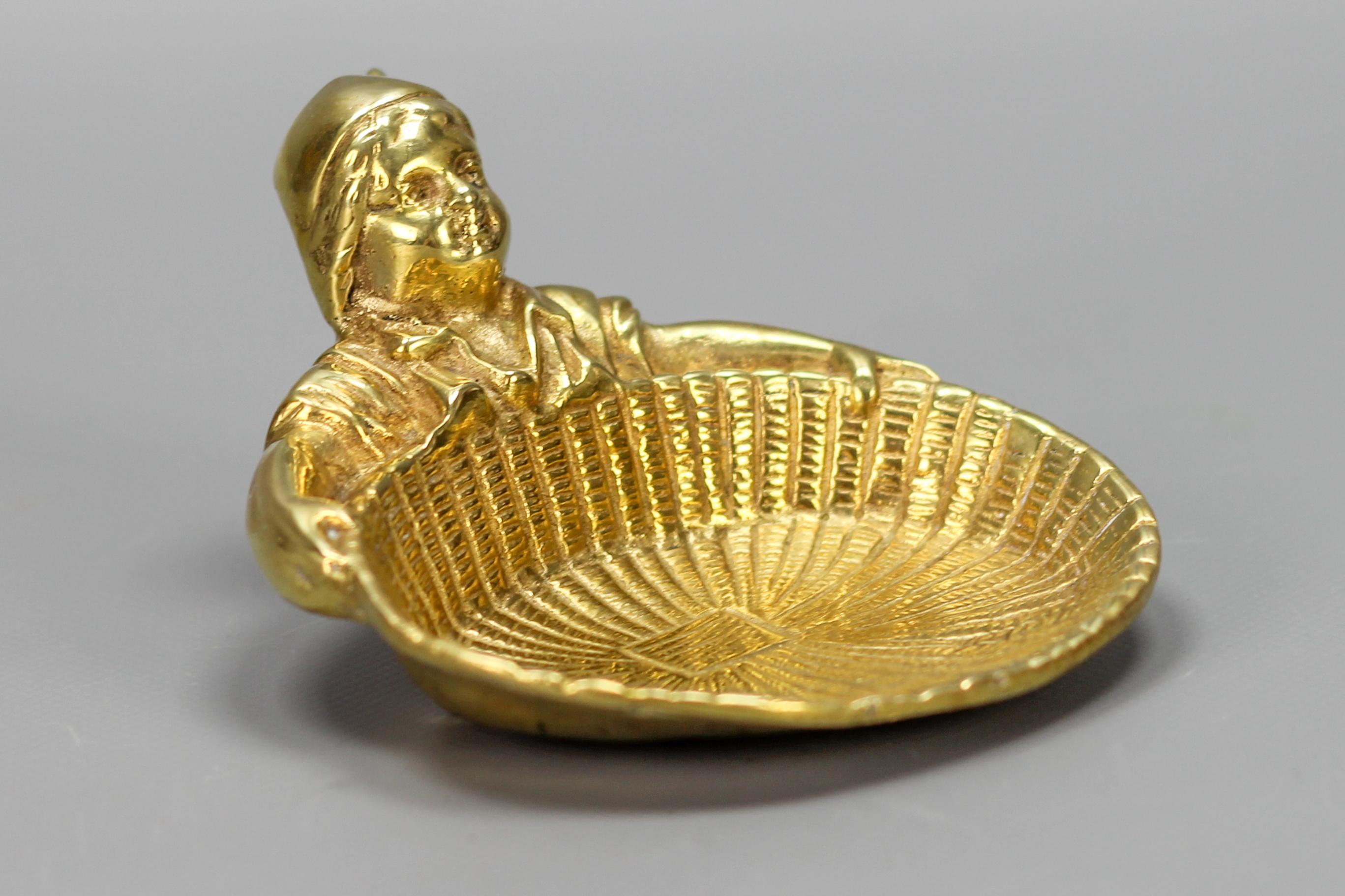 Bronze Card Tray or Pin Tray, Vide-Poche Dwarf with a Basket 4