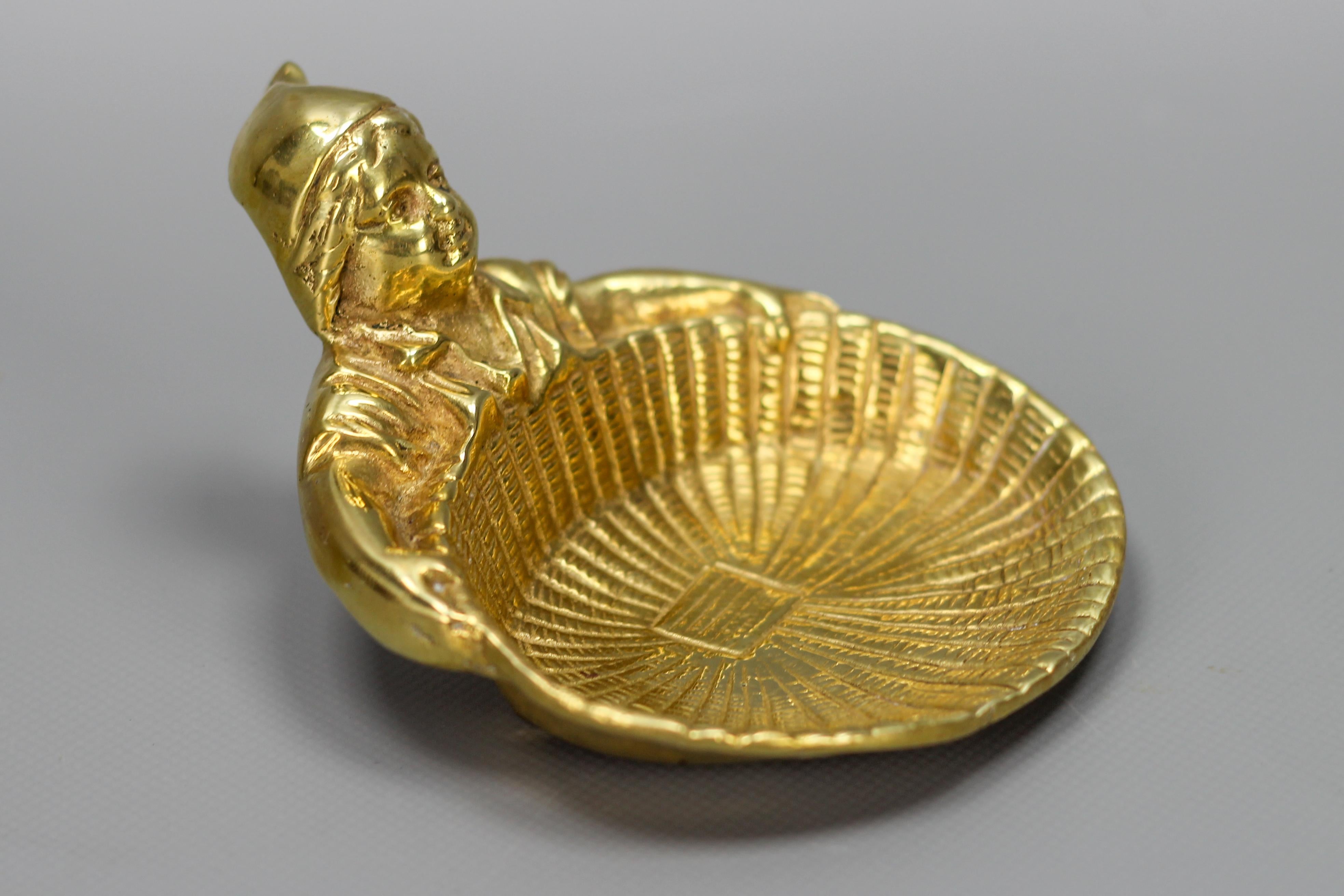 Bronze Card Tray or Pin Tray, Vide-Poche Dwarf with a Basket 5