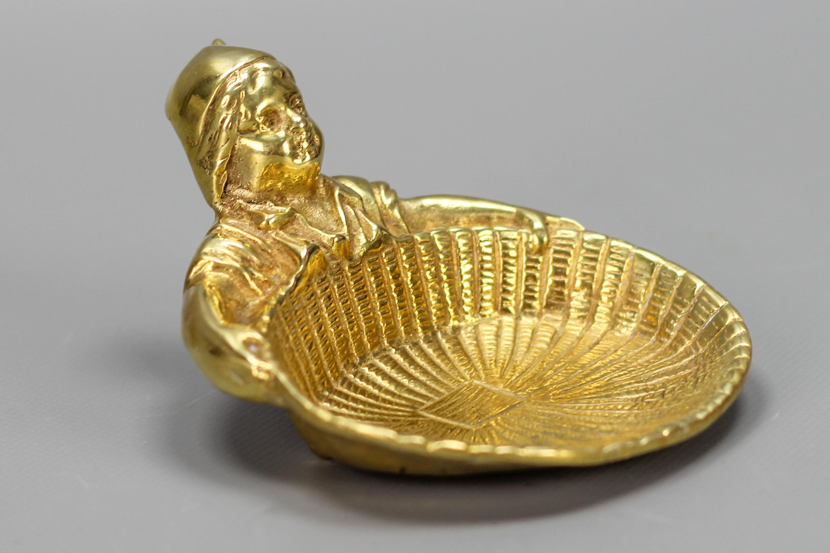 Bronze Card Tray or Pin Tray, Vide-Poche Dwarf with a Basket 7