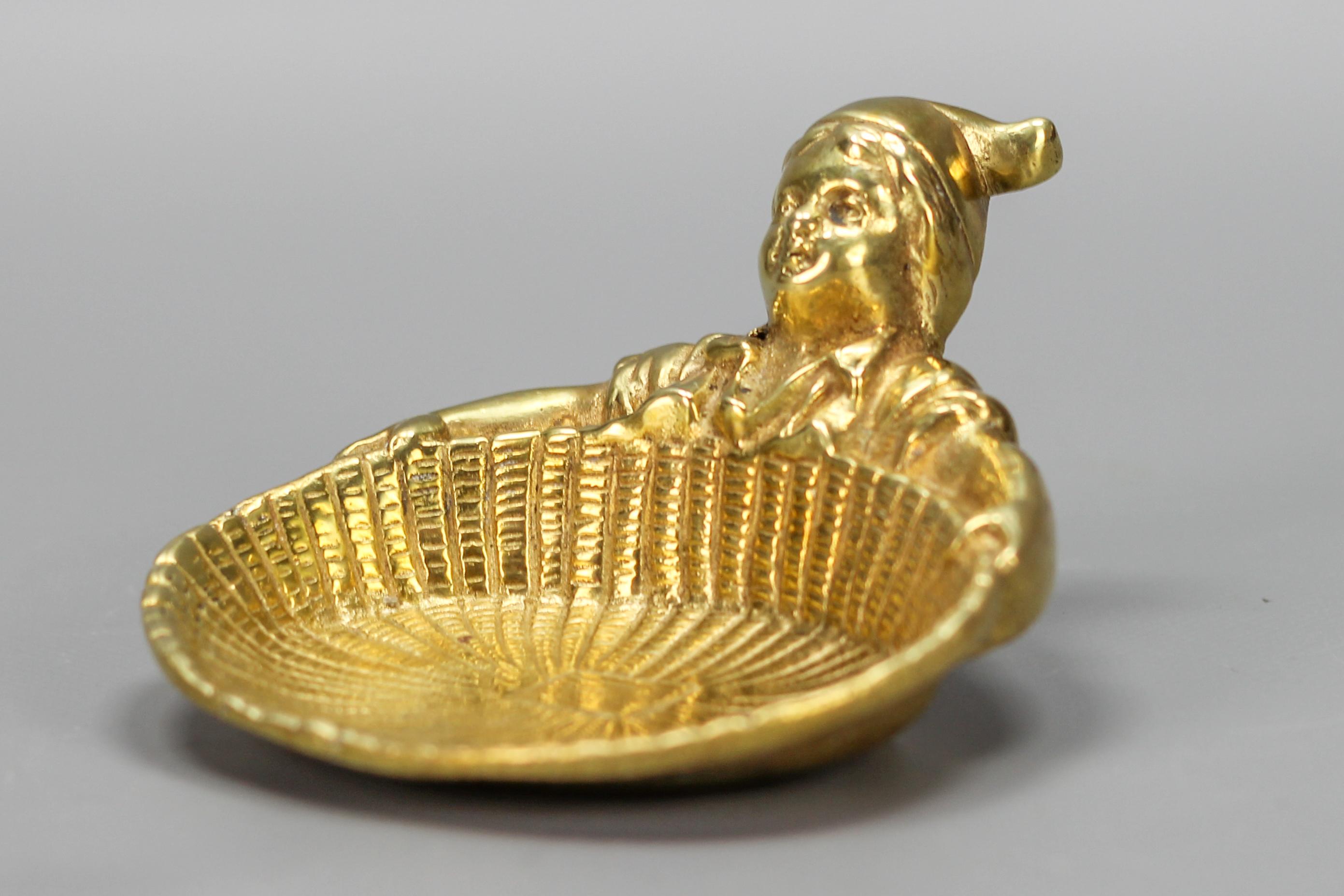 Bronze Card Tray or Pin Tray, Vide-Poche Dwarf with a Basket 2