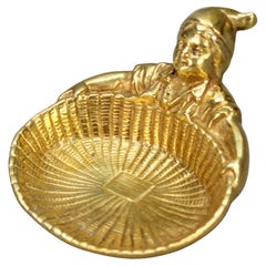 Bronze Card Tray or Pin Tray, Vide-Poche Dwarf with a Basket