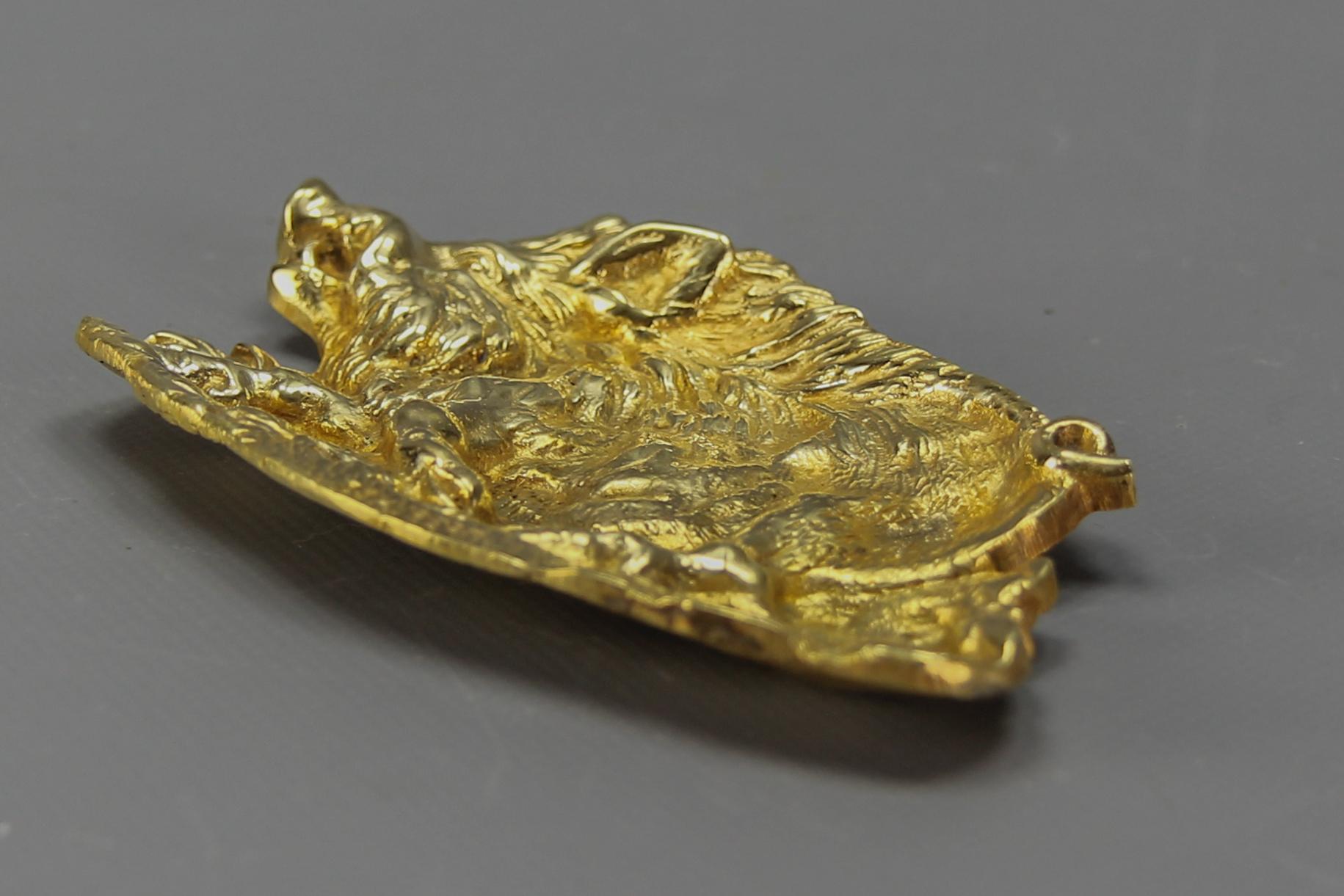 French Bronze Card Tray or Pin Tray, Vide-Poche in a Shape of a Wild Boar For Sale