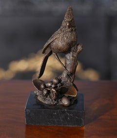 Bronze Cardinal on Marble Base