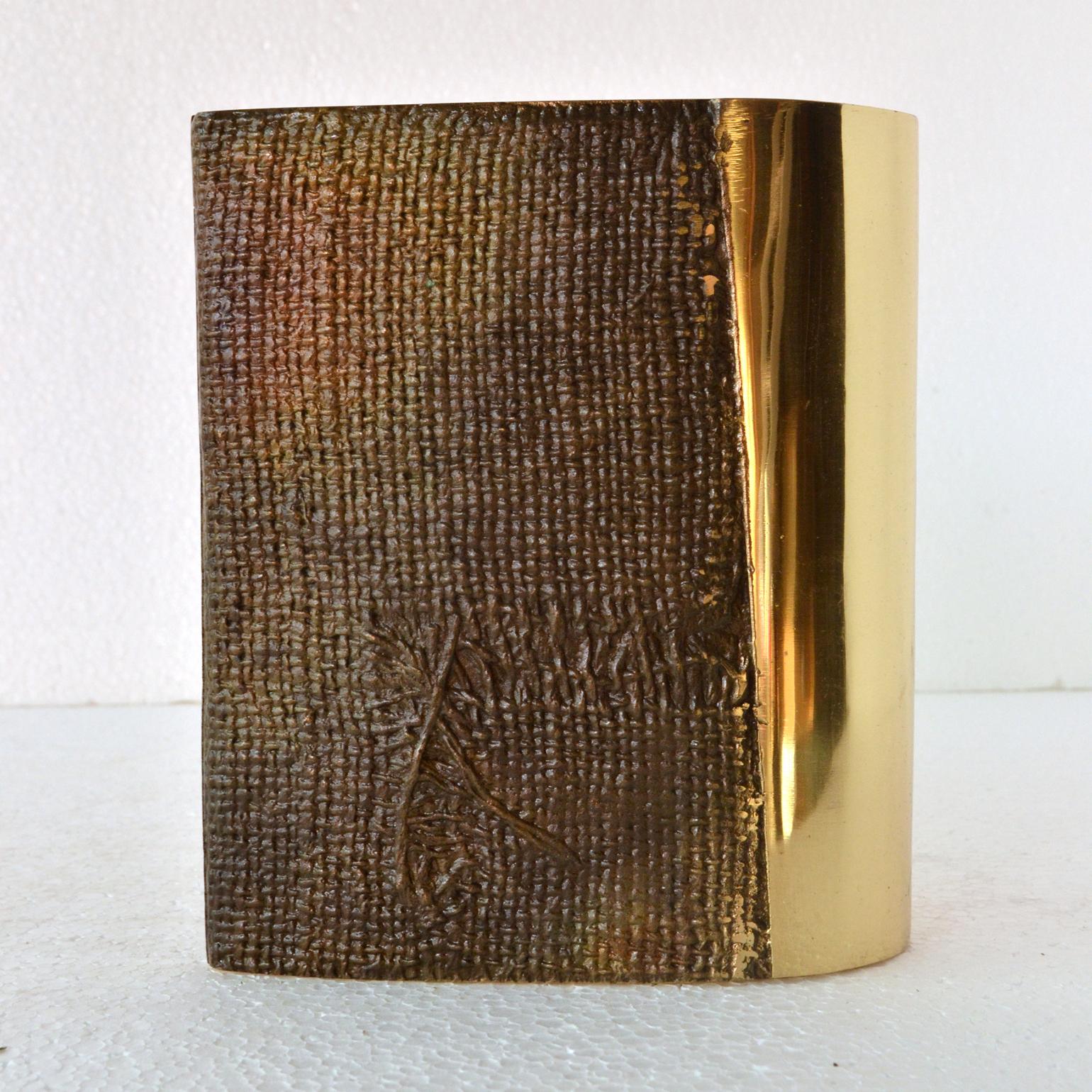 Late 20th Century Bronze Cast Brutalist Vase by Saviato, Italy For Sale