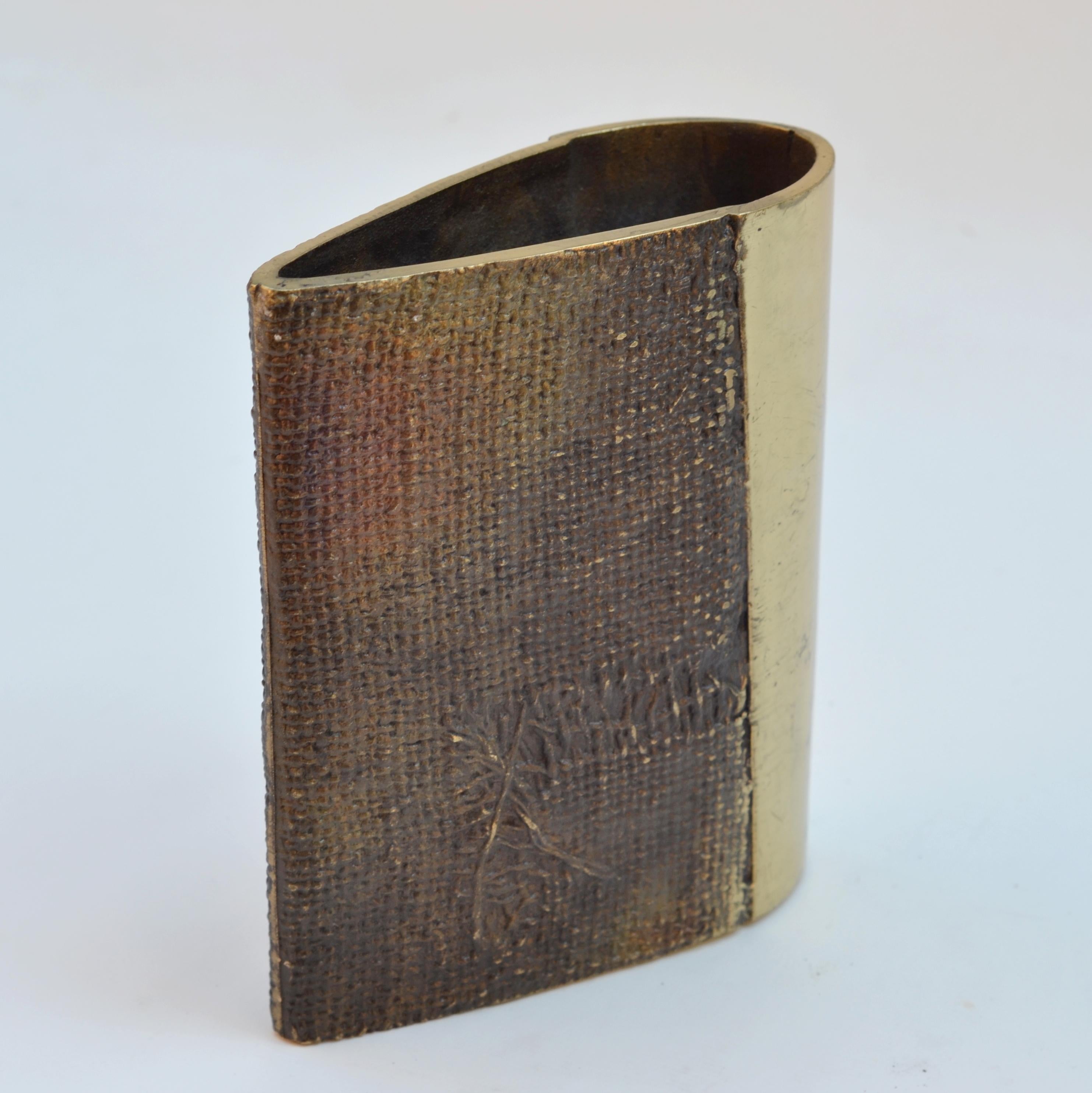 Bronze Cast Brutalist Vase by Saviato, Italy For Sale 1