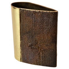 Bronze Cast Brutalist Vase by Saviato, Italy