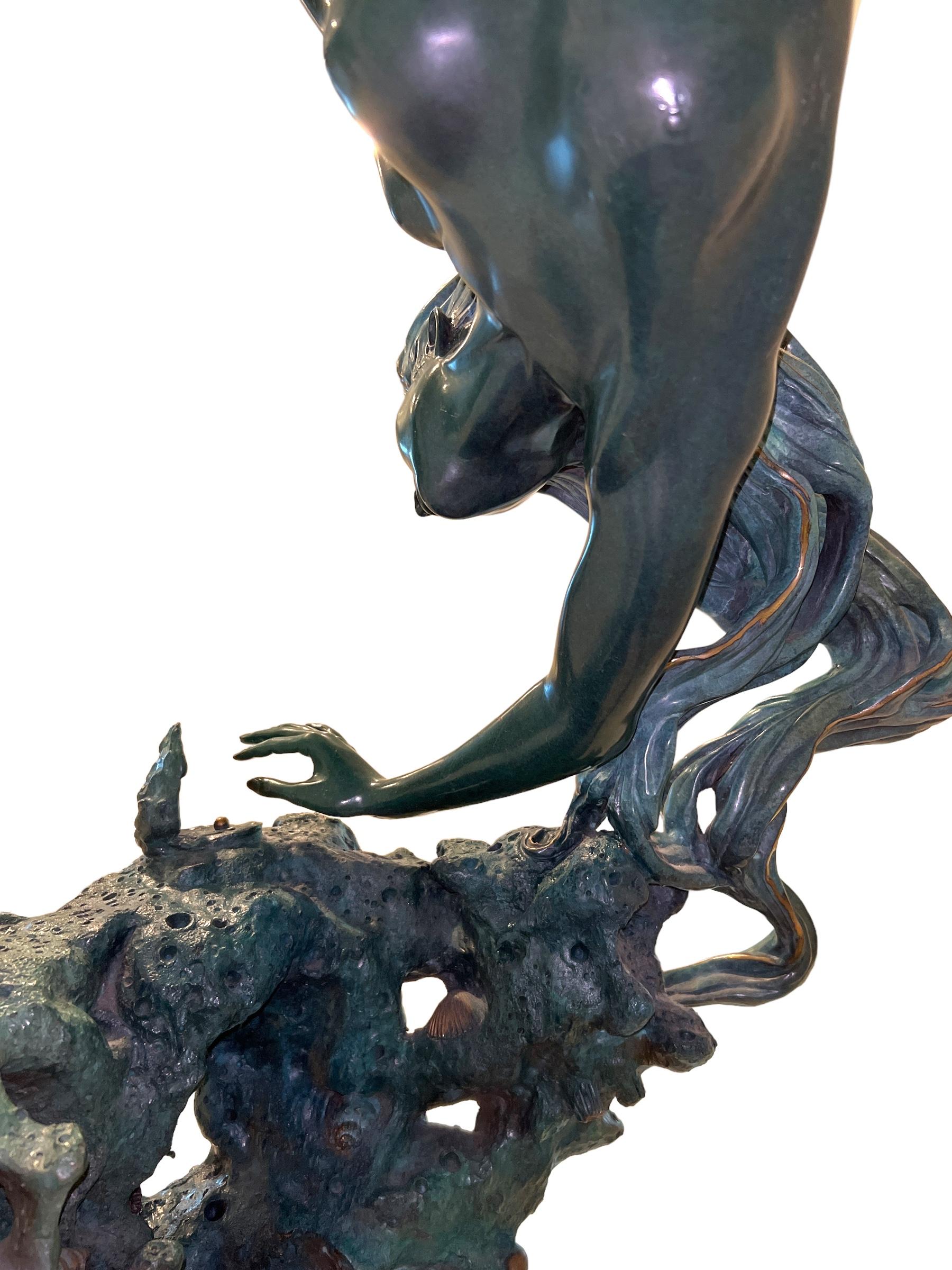Statue de sirène en bronze coulé Glory of the Deep en vente 5