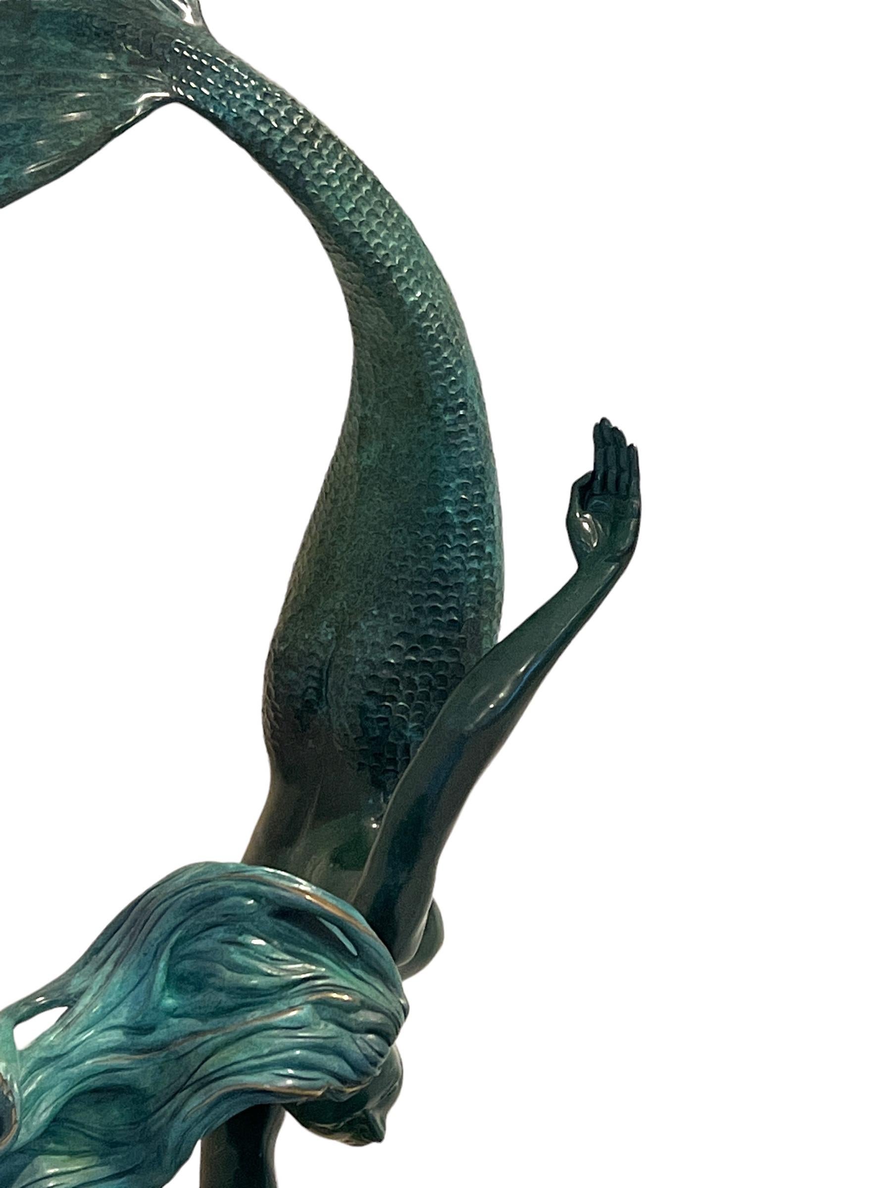 Statue de sirène en bronze coulé Glory of the Deep en vente 1