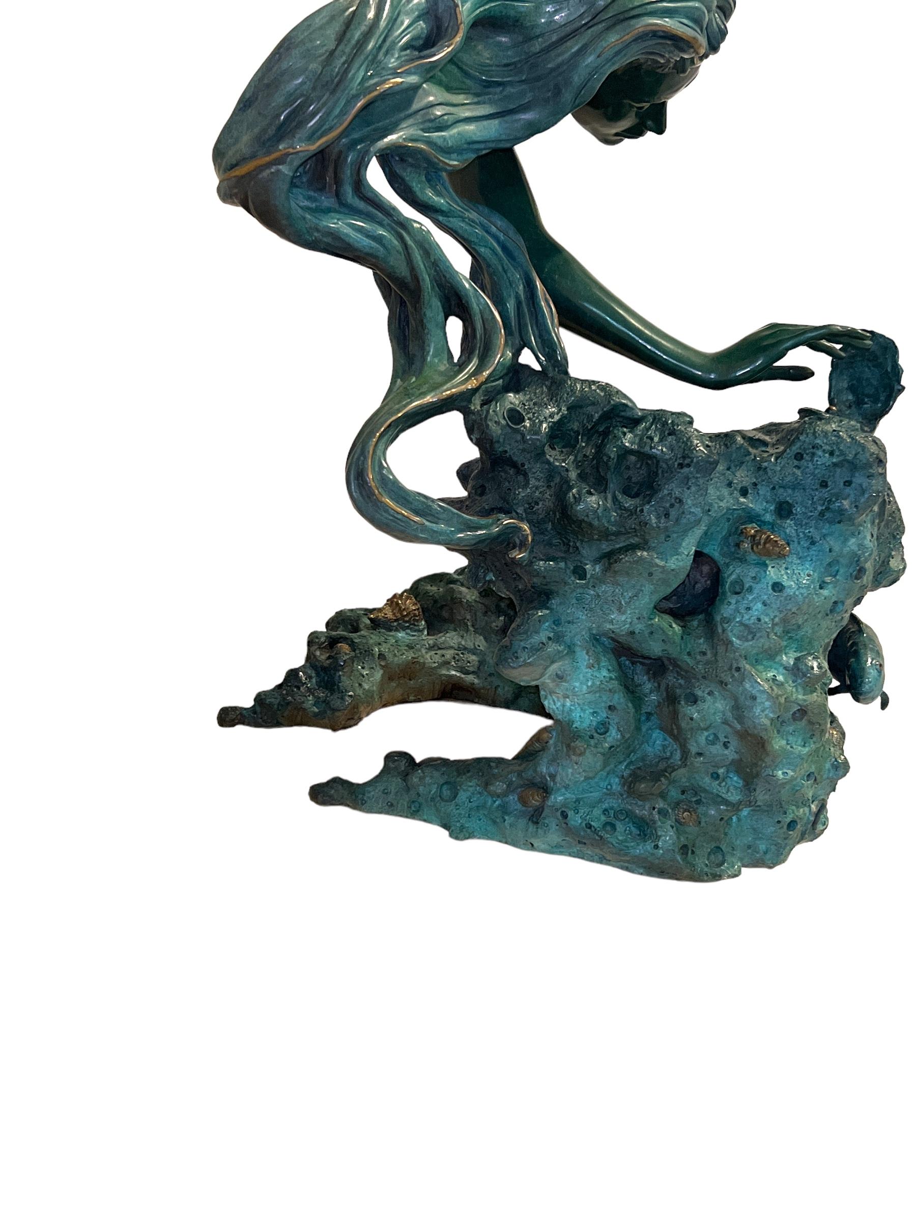Statue de sirène en bronze coulé Glory of the Deep en vente 3