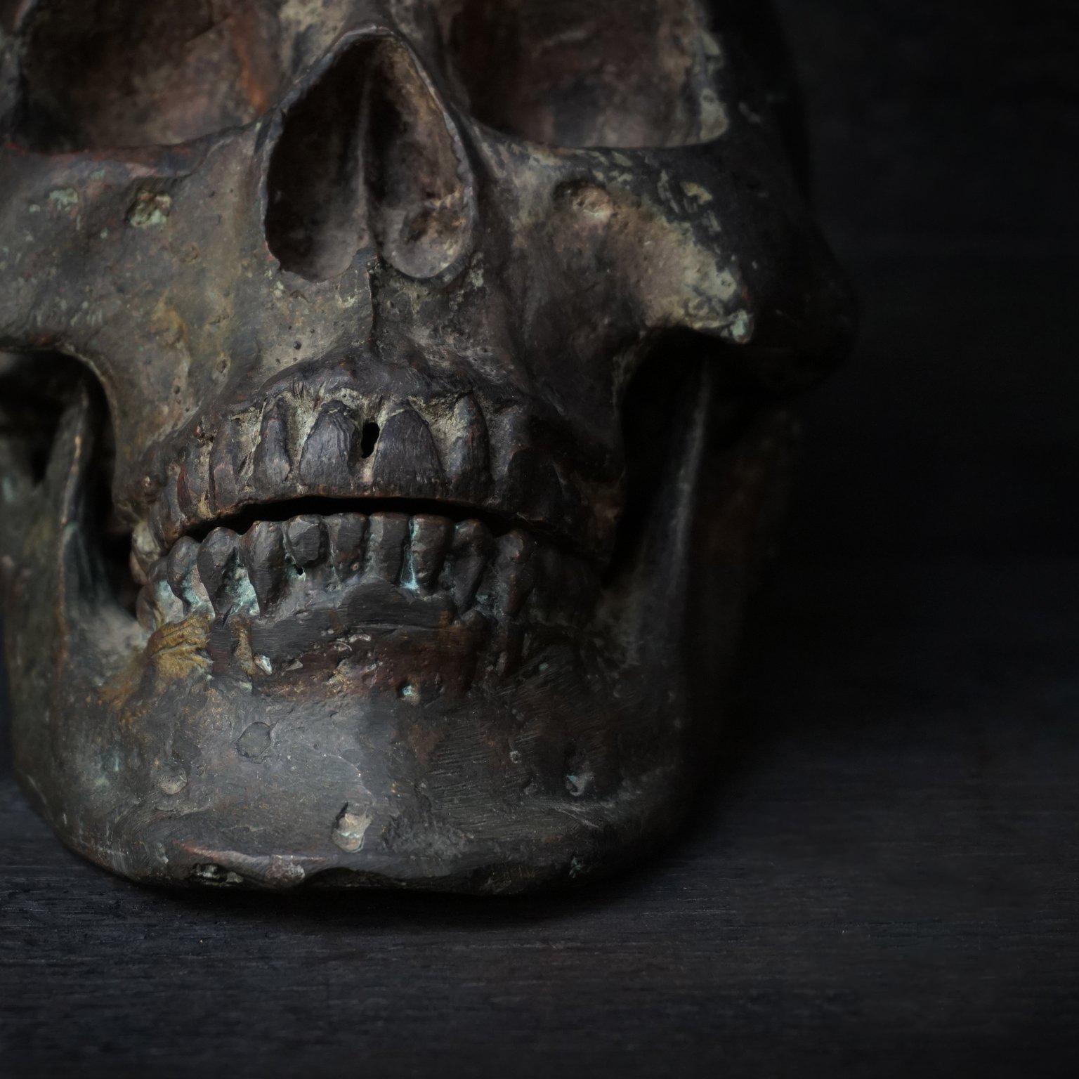 Bronze Cast of a Human Skull 1