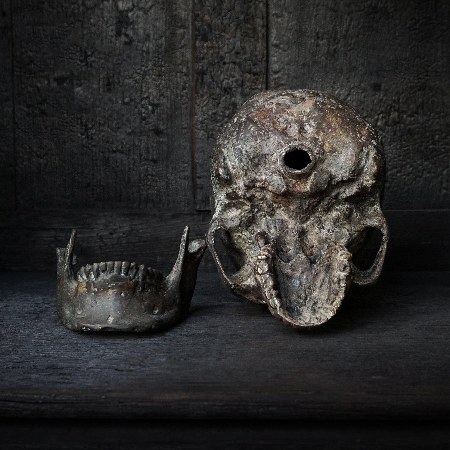 20th Century Bronze Cast of a Human Skull