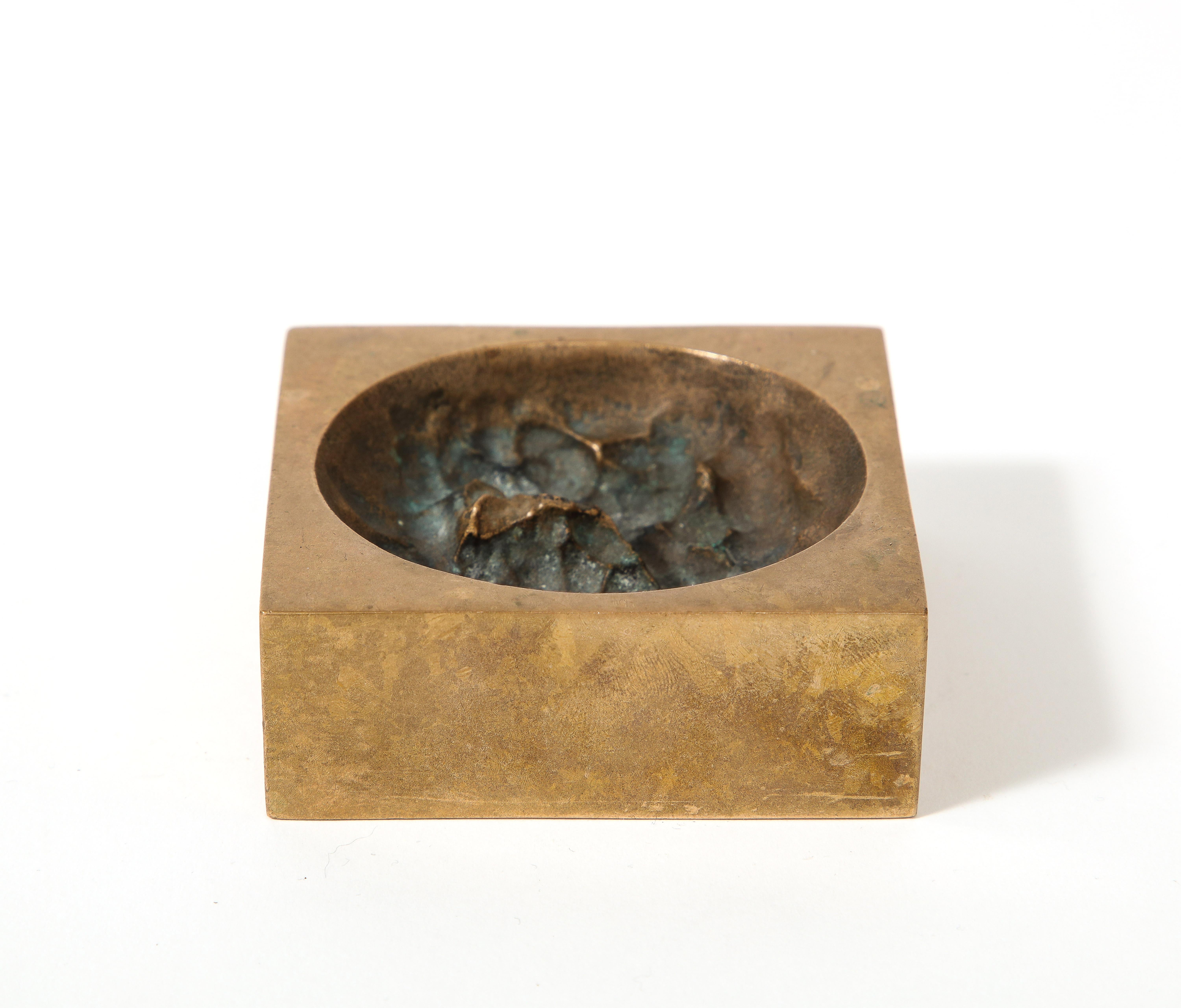 Fin du 20e siècle Vide-Poche en bronze moulé, France, vers 1970 en vente