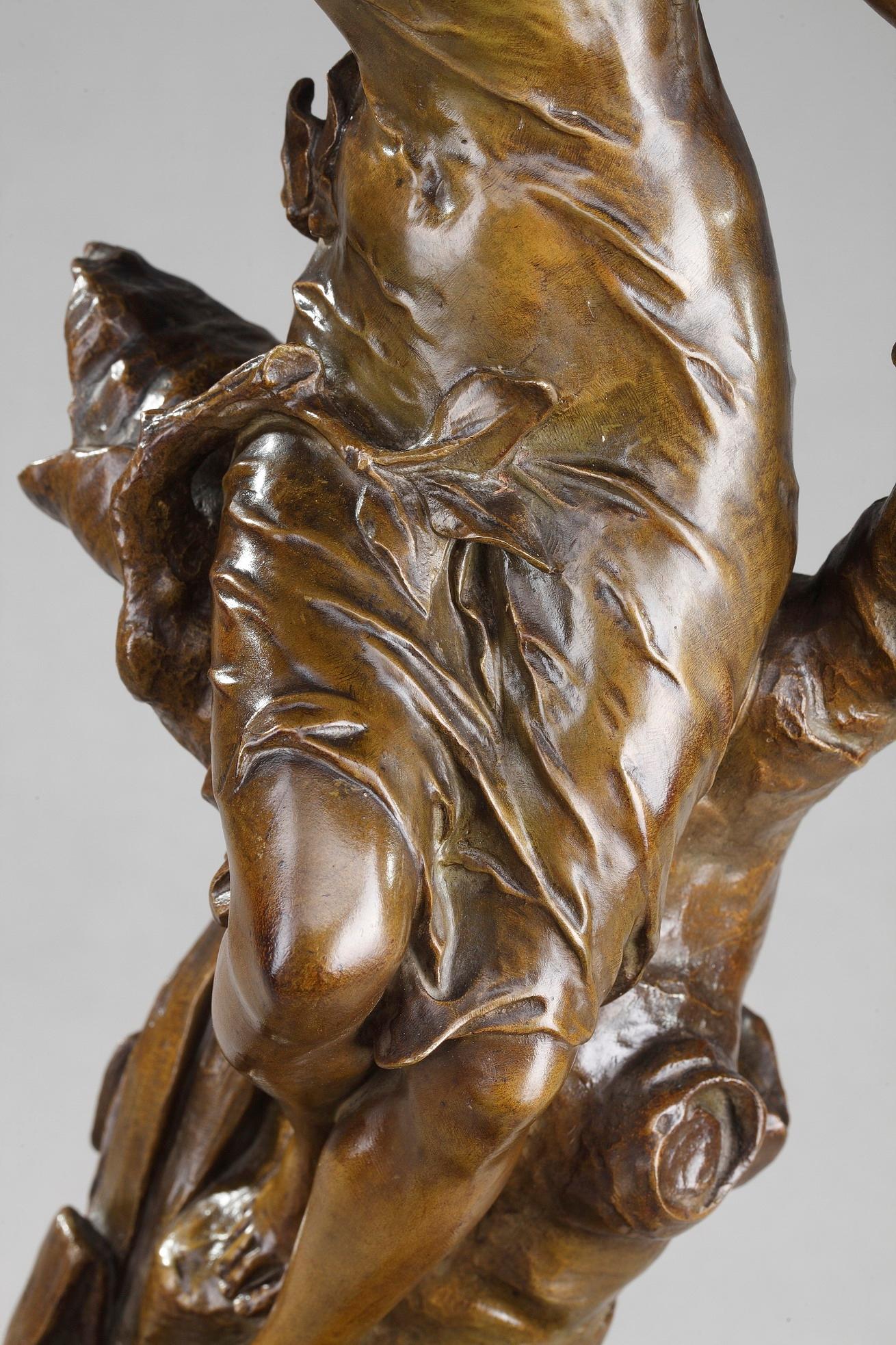 Bronze Casting Le Chant du Saule by Édouard Drouot (French, 1859-1945) 7