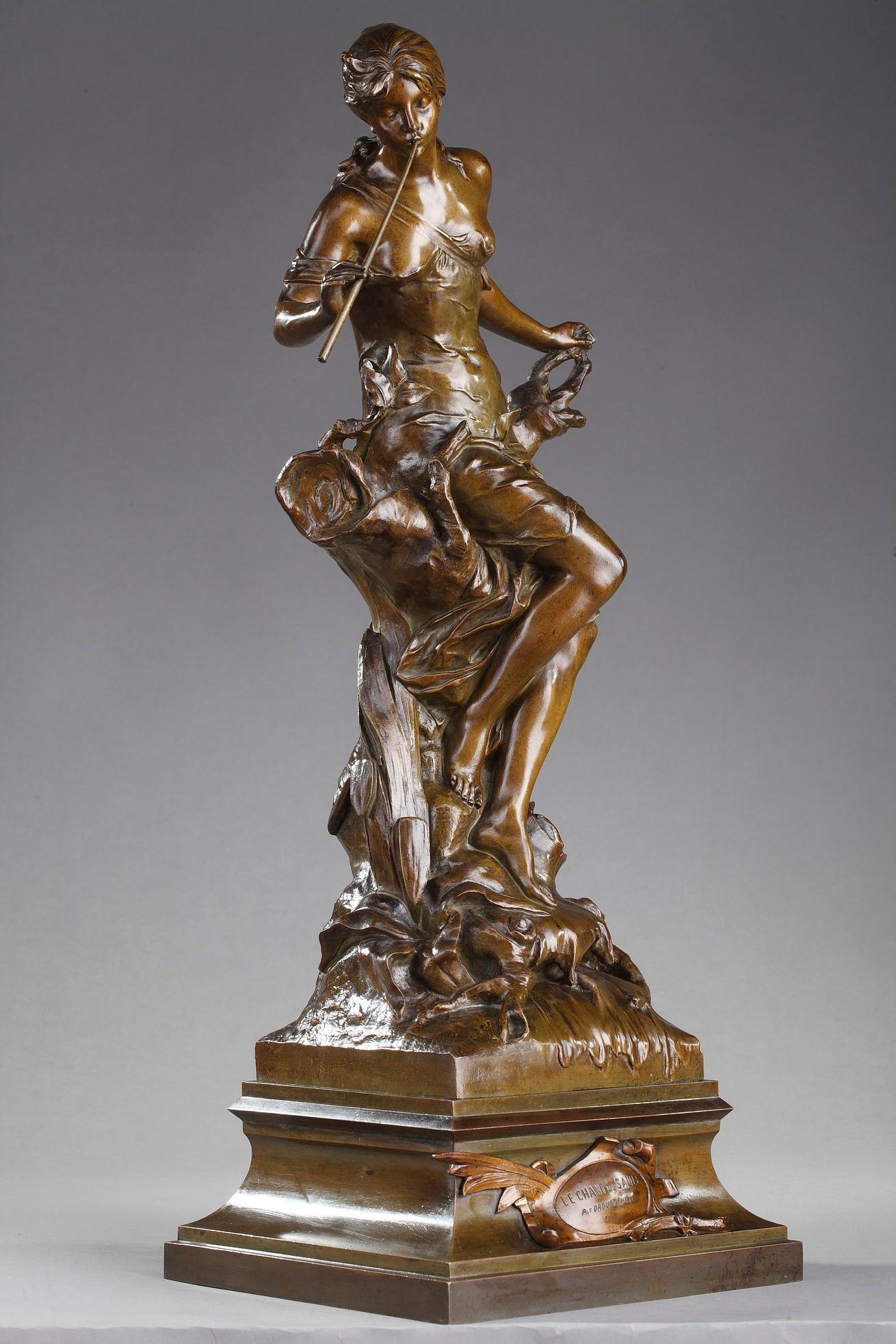 Bronze Casting Le Chant du Saule by Édouard Drouot (French, 1859-1945) In Good Condition In Paris, FR