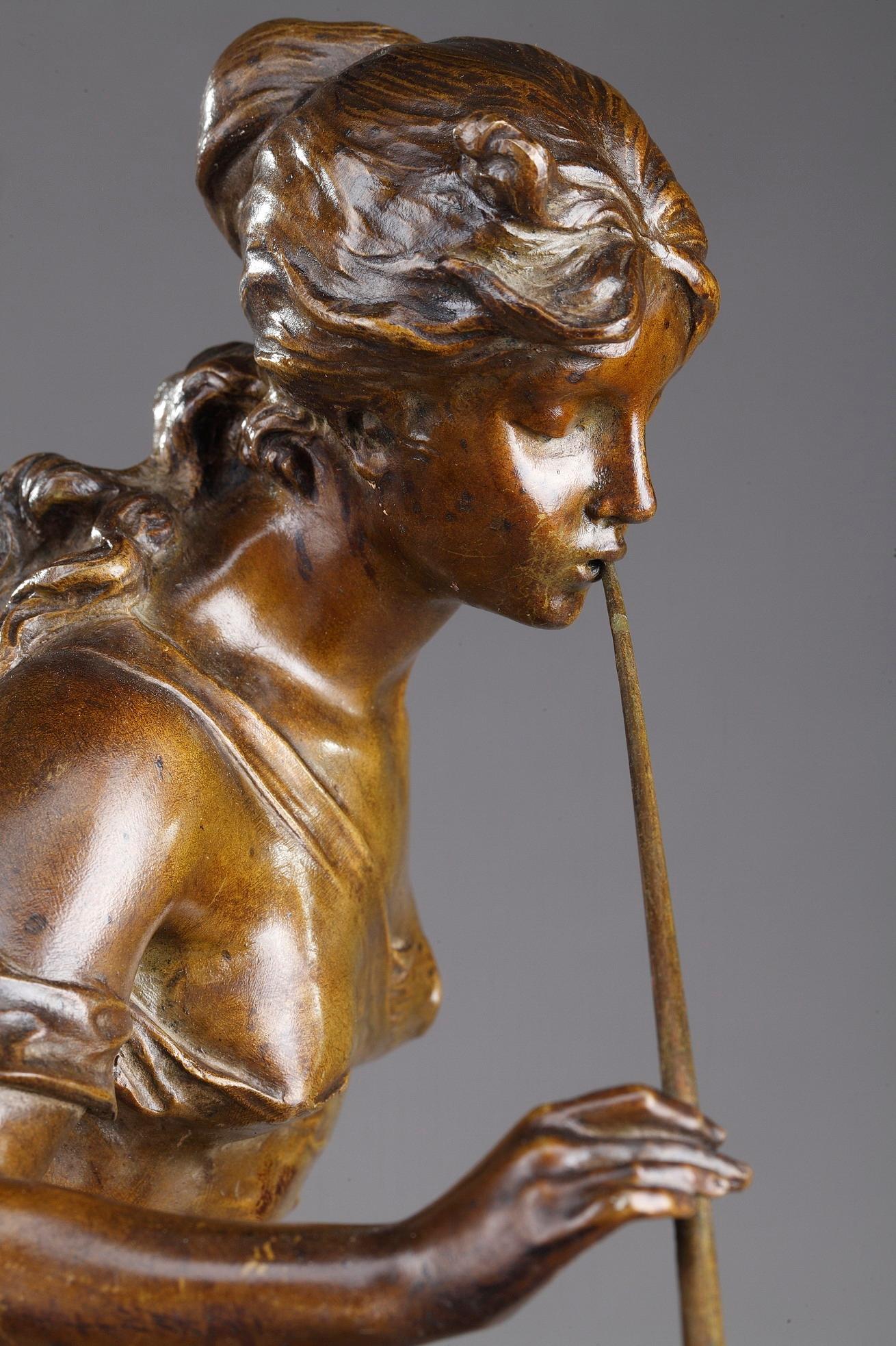 Bronze Casting Le Chant du Saule by Édouard Drouot (French, 1859-1945) 2