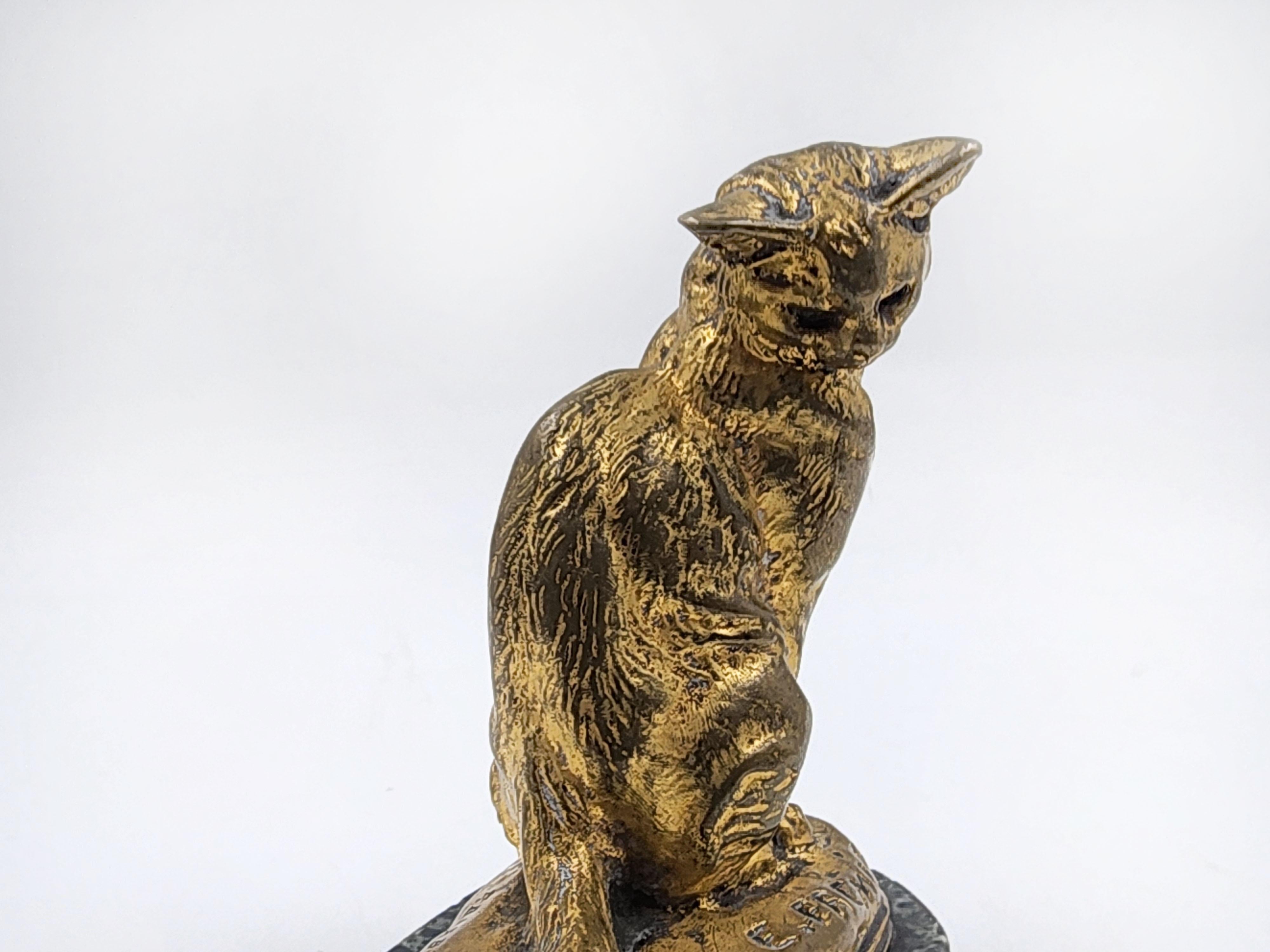Art nouveau Figurine de chat en bronze d'Emmanuel Fremiet en vente