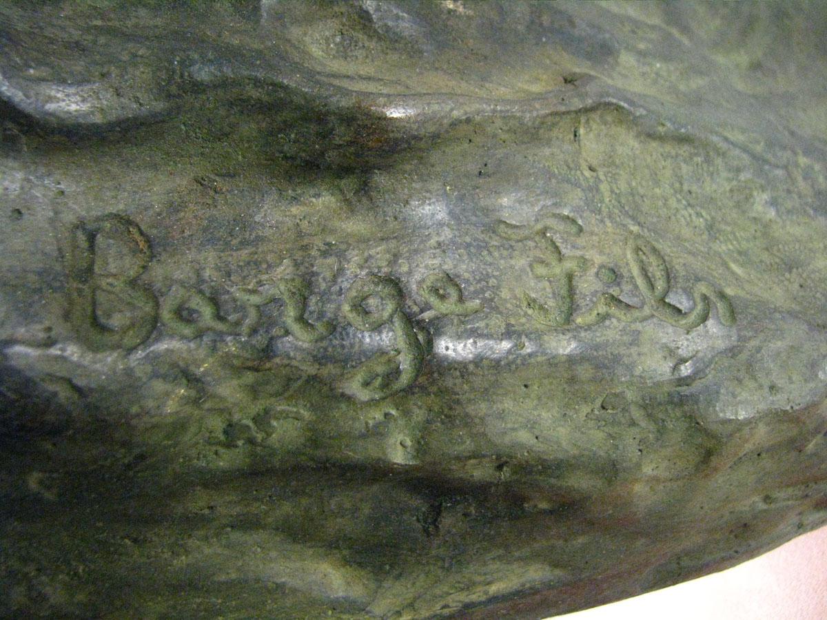 Bronze Cavalier Moor Return Hunting Signed Barge Fils 20th Century For Sale 13