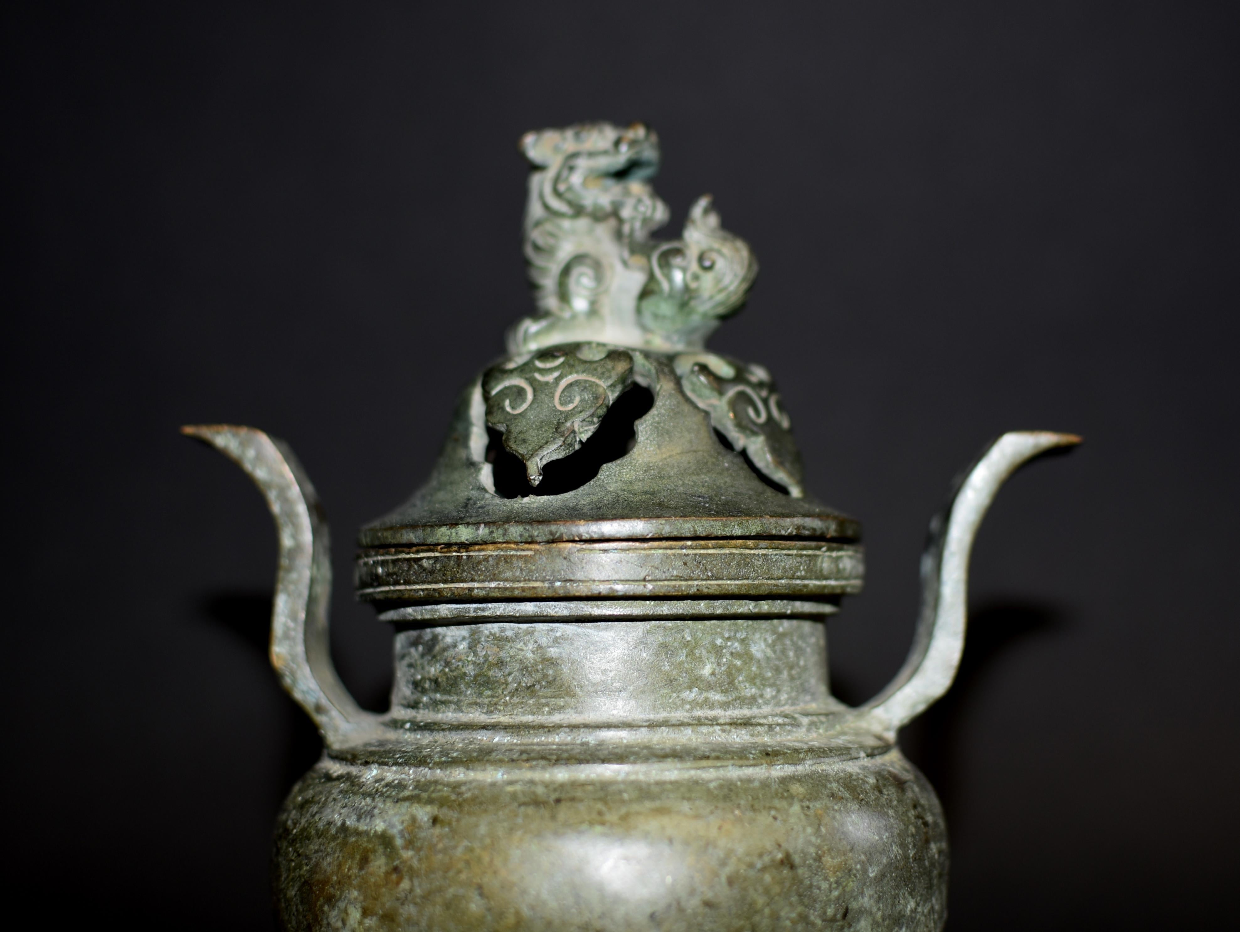 Chinese Bronze Censer with Foo Dog 
