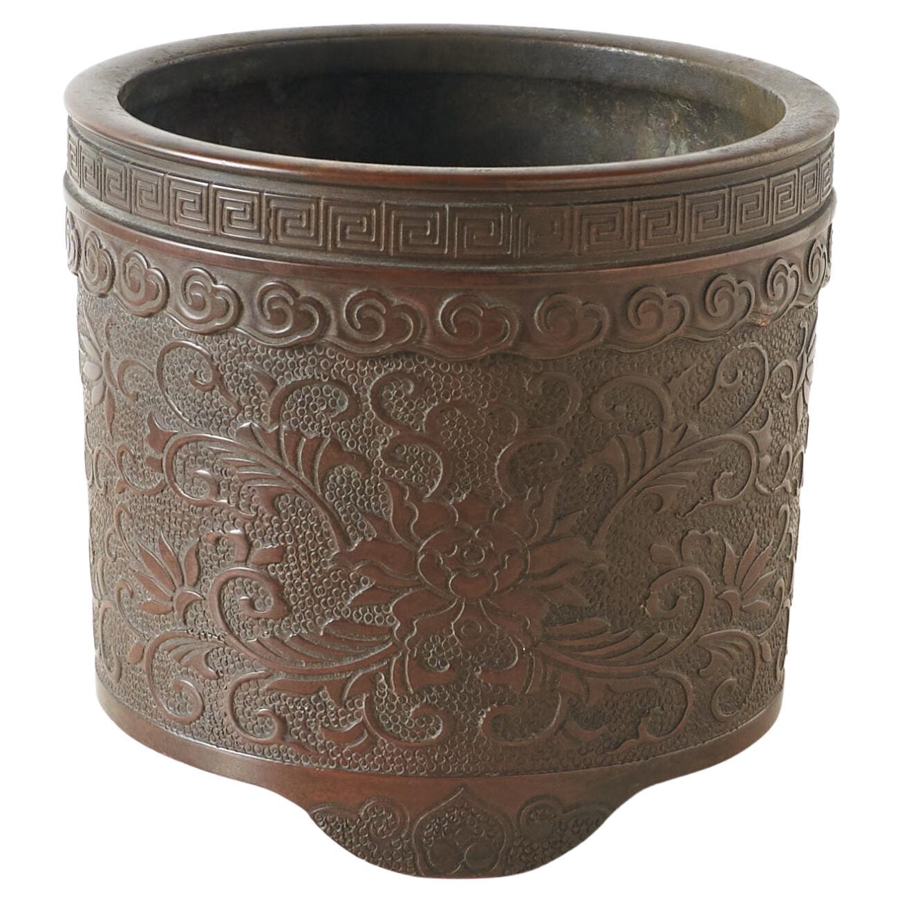 Bronze Censer with Lotus Carvings