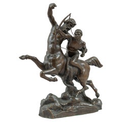 Centaure en bronze avec achilles, France, vers 1890,  L'ducation d'Achille 