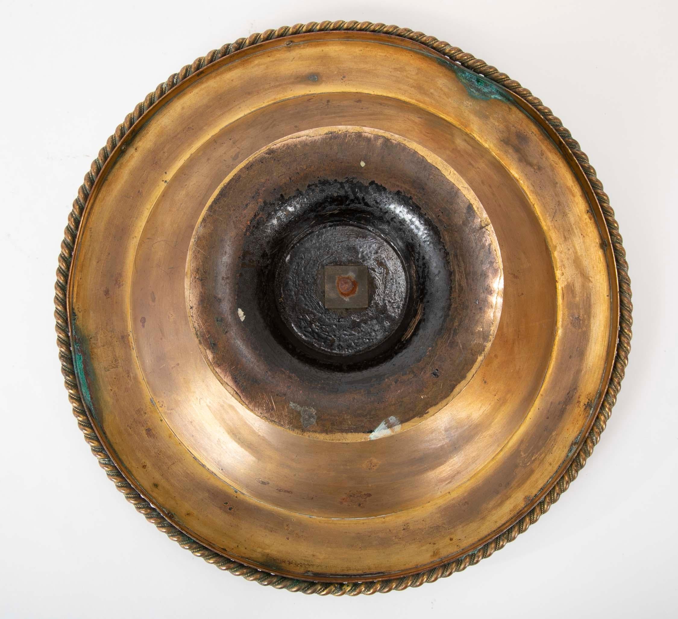 Bronze Centerpiece with Agate Cabochons at the Rim 3