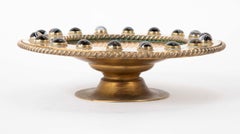 Bronze Centerpiece with Agate Cabochons at the Rim