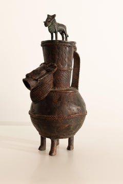 Bronze ceremonial jug from Benin (late 19th - early 20th century)
