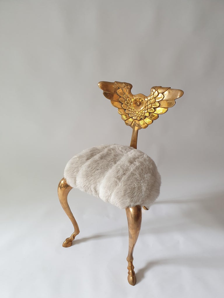 Mid-Century Modern Bronze Chair Model 'Pegasus' by Mark Brazier-Jones For Sale