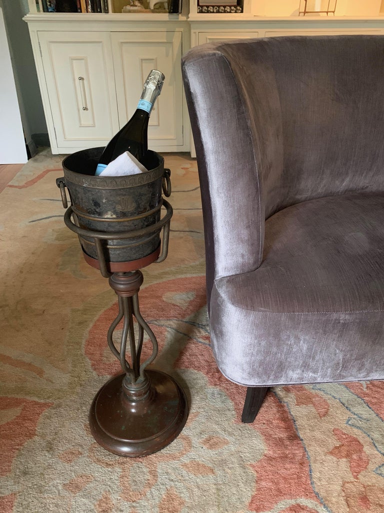 Bronze Champagne Bucket on Stand at 1stDibs bronze ice bucket