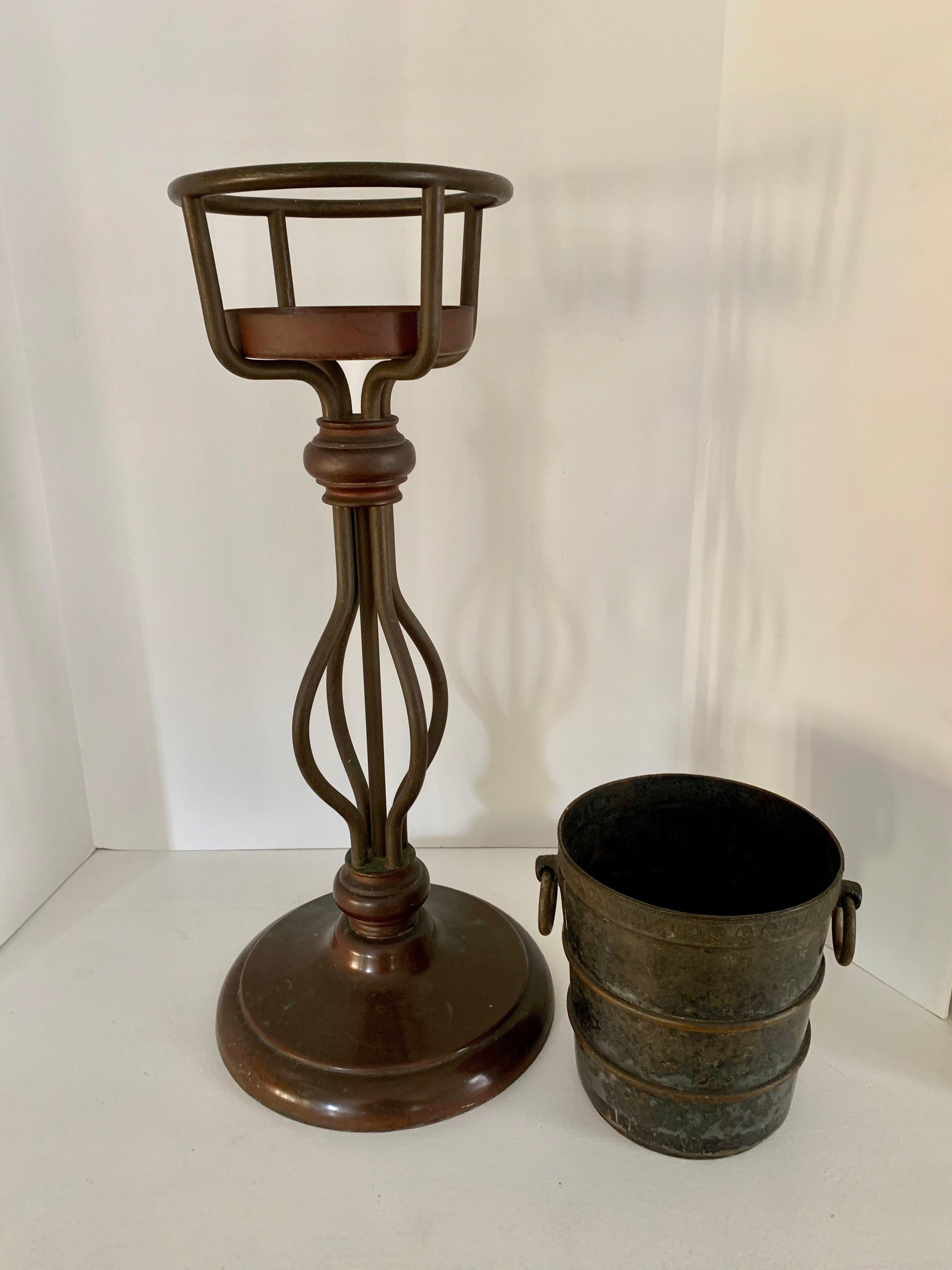 French Bronze Champagne Bucket on Stand