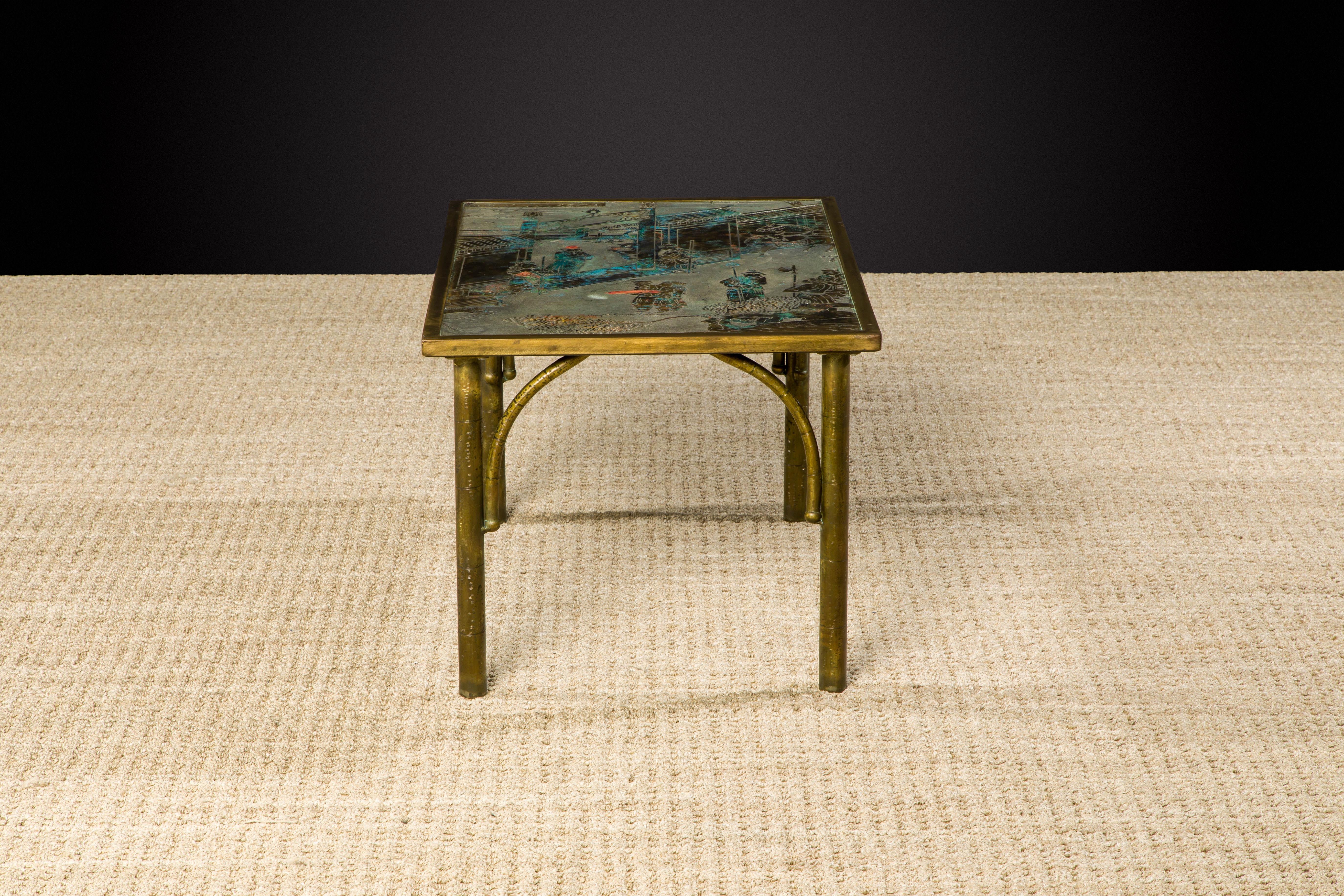 Bronze 'Chan' Coffee or Large End Table by Philip & Kelvin LaVerne, 1960s Signed For Sale 2