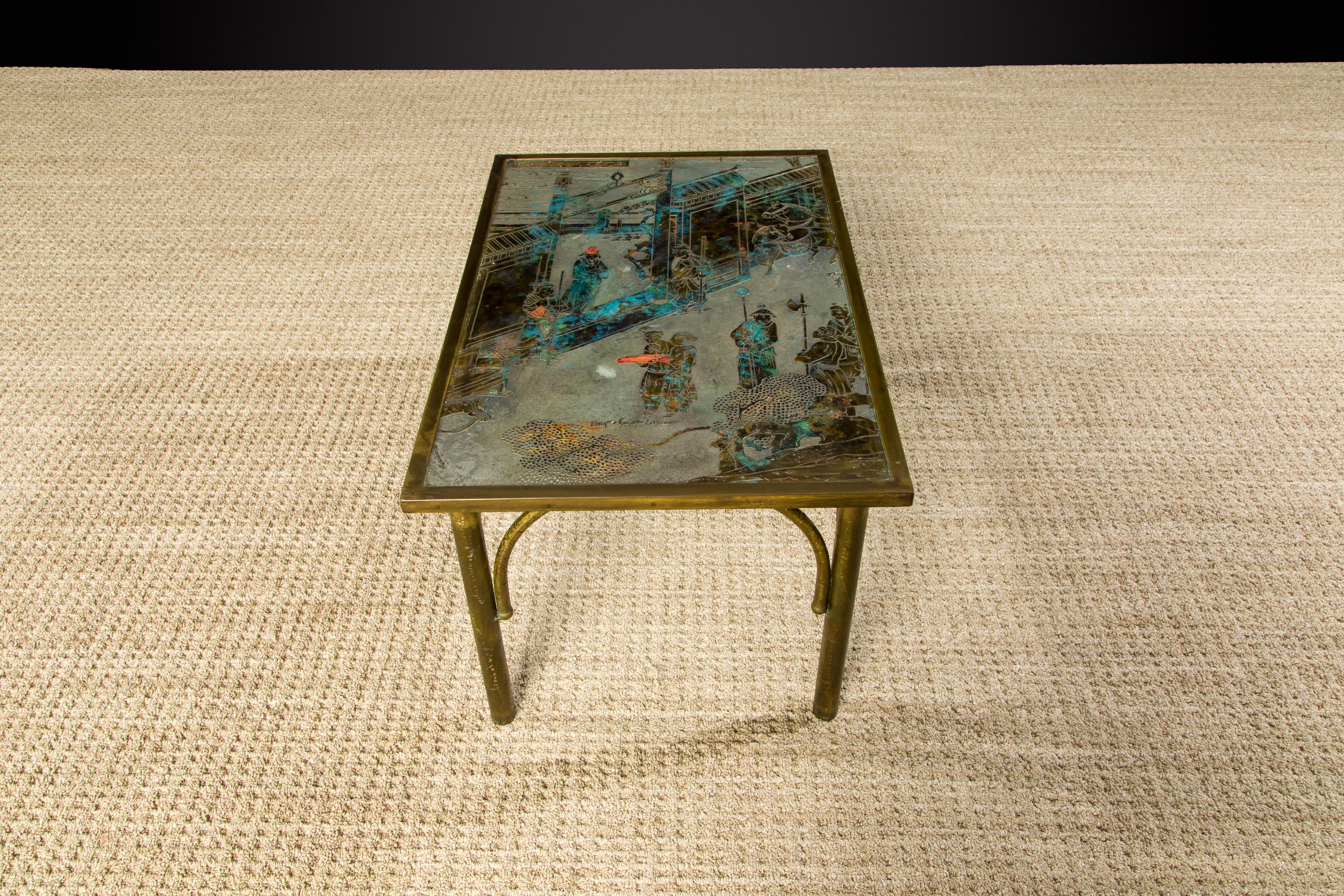 Bronze 'Chan' Coffee or Large End Table by Philip & Kelvin LaVerne, 1960s Signed For Sale 3