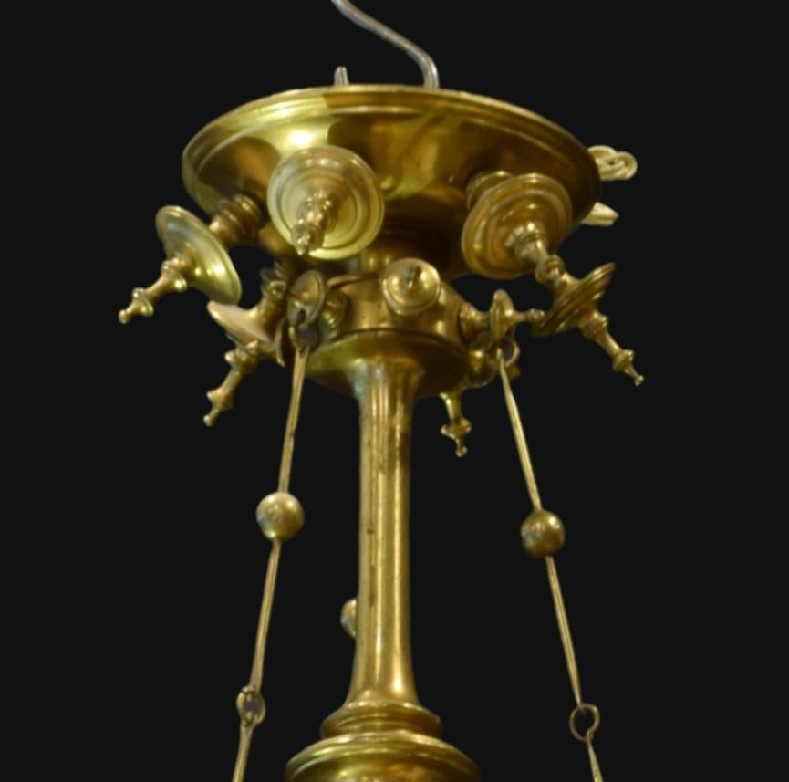 Neoclassical Bronze Chandelier, 19th Century For Sale