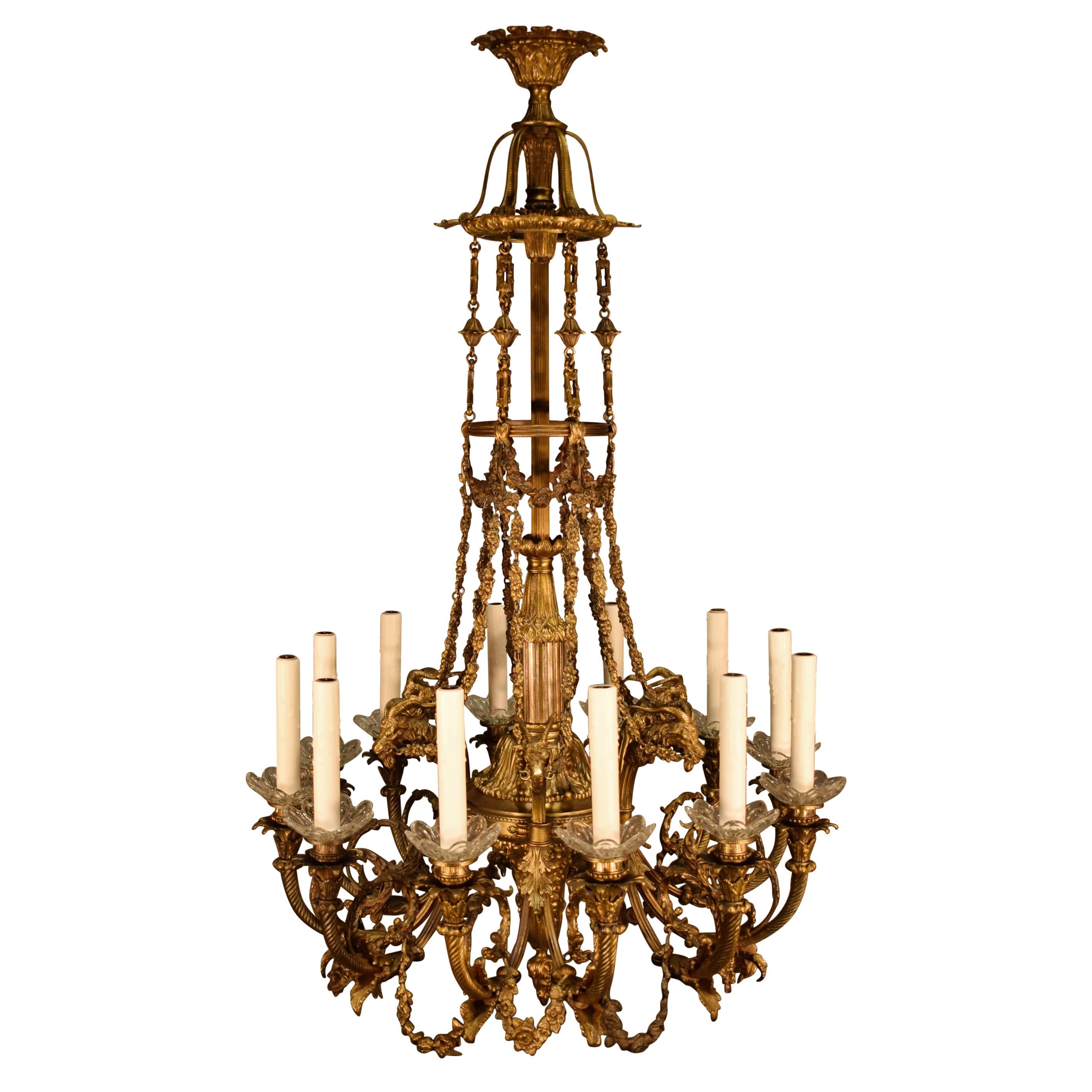 Lampadario in bronzo