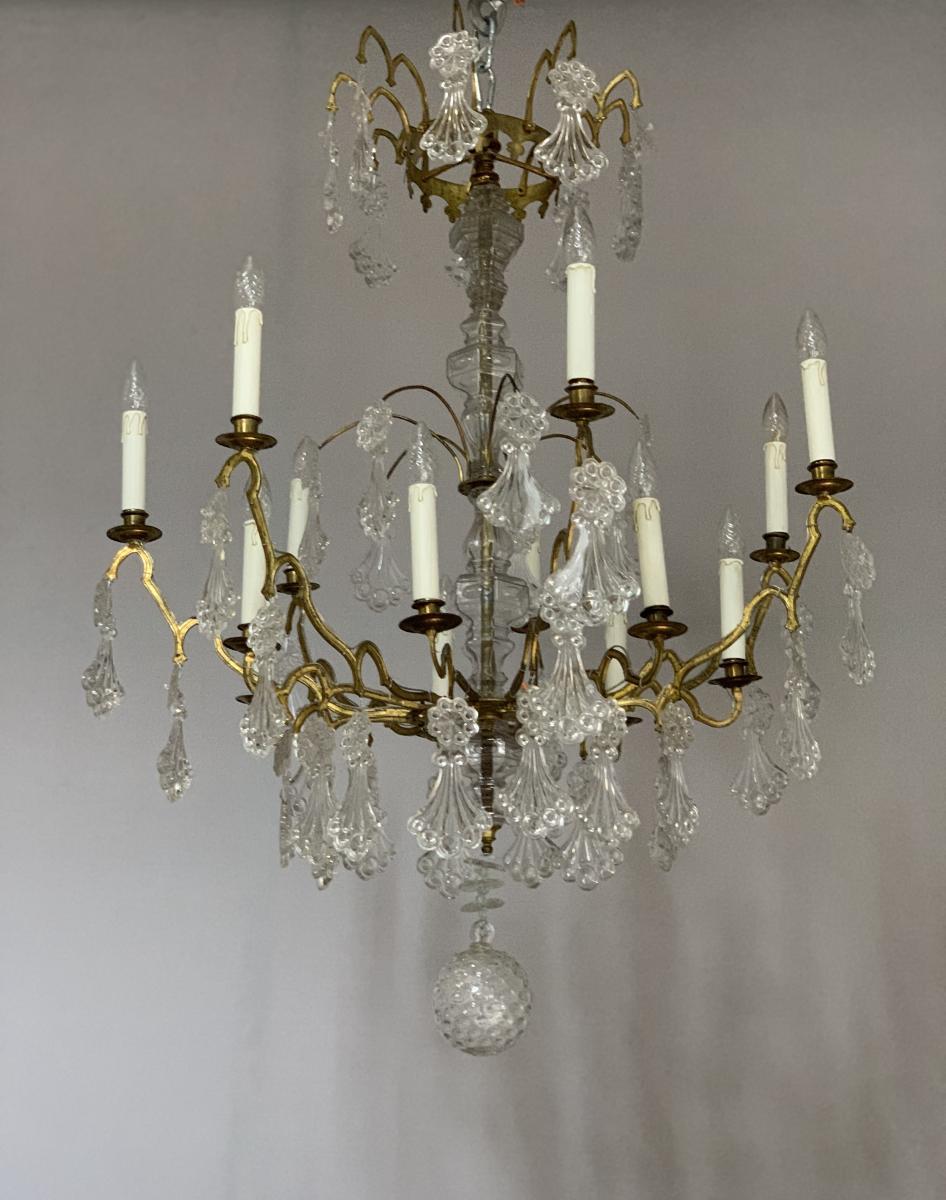 18th Century and Earlier Bronze Chandelier in Peacock Feather Shape, Late Eighteenth Century For Sale